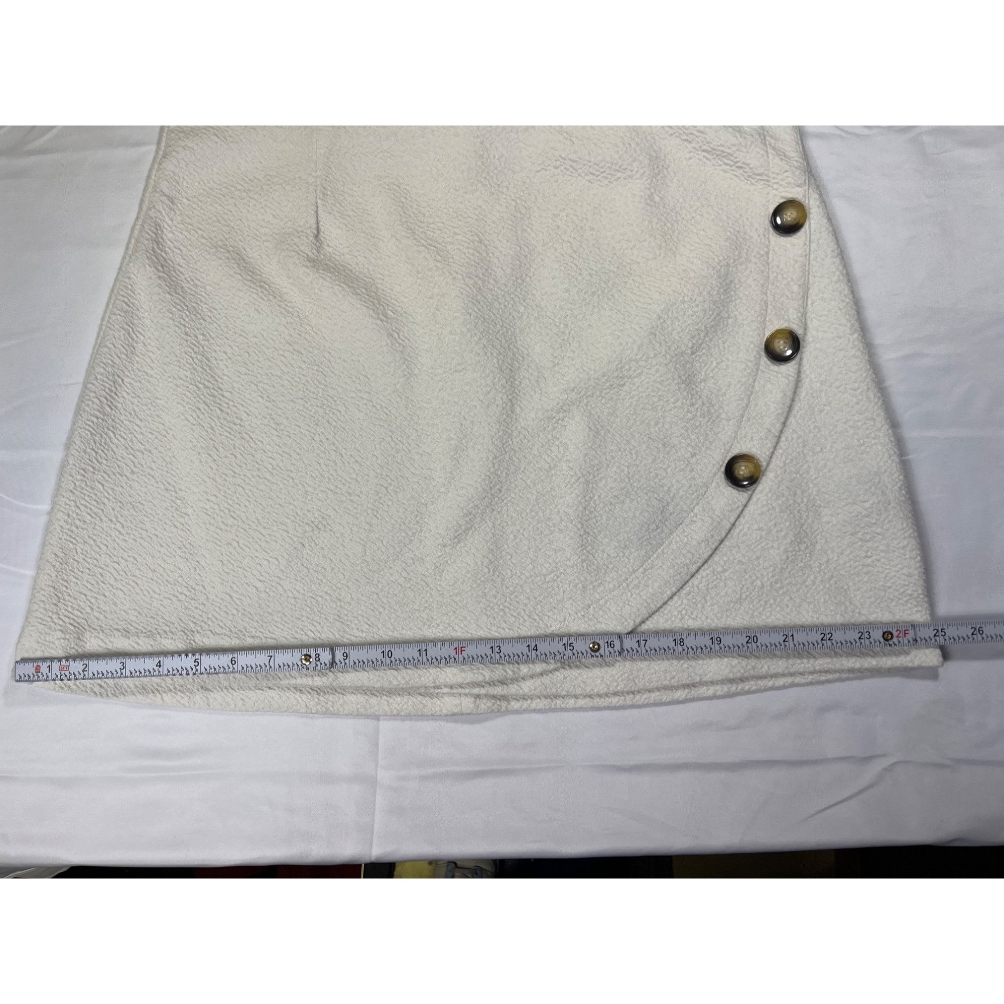 Designer Maeve By Anthropologie Womens Textured White Skirt Size L SK Size 41" - 4 Thumbnail