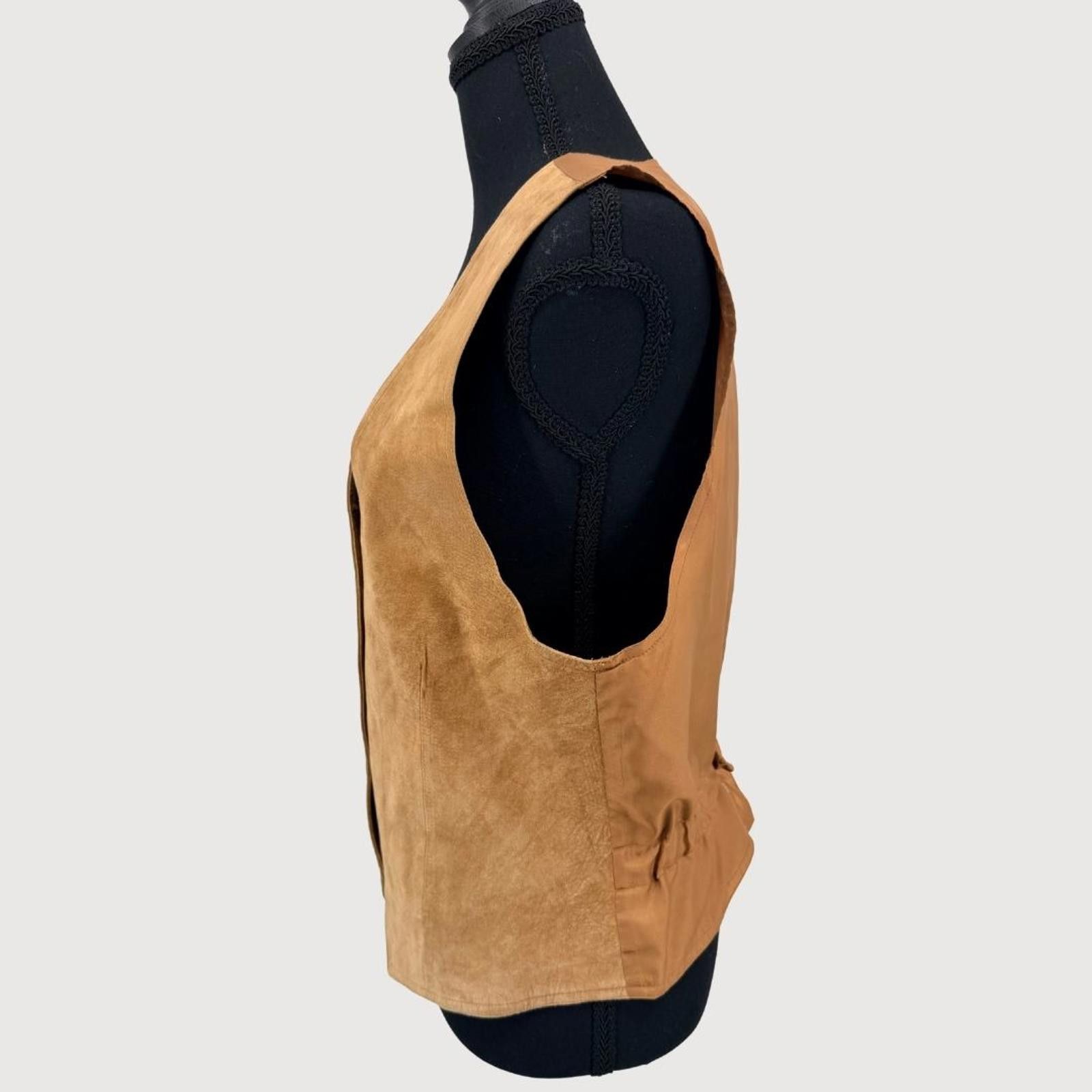 Other Vintage Camel Suede Leather Vest Tie Back M- festival vibes Size M / US 6-8 / IT 42-44 - 4 Thumbnail