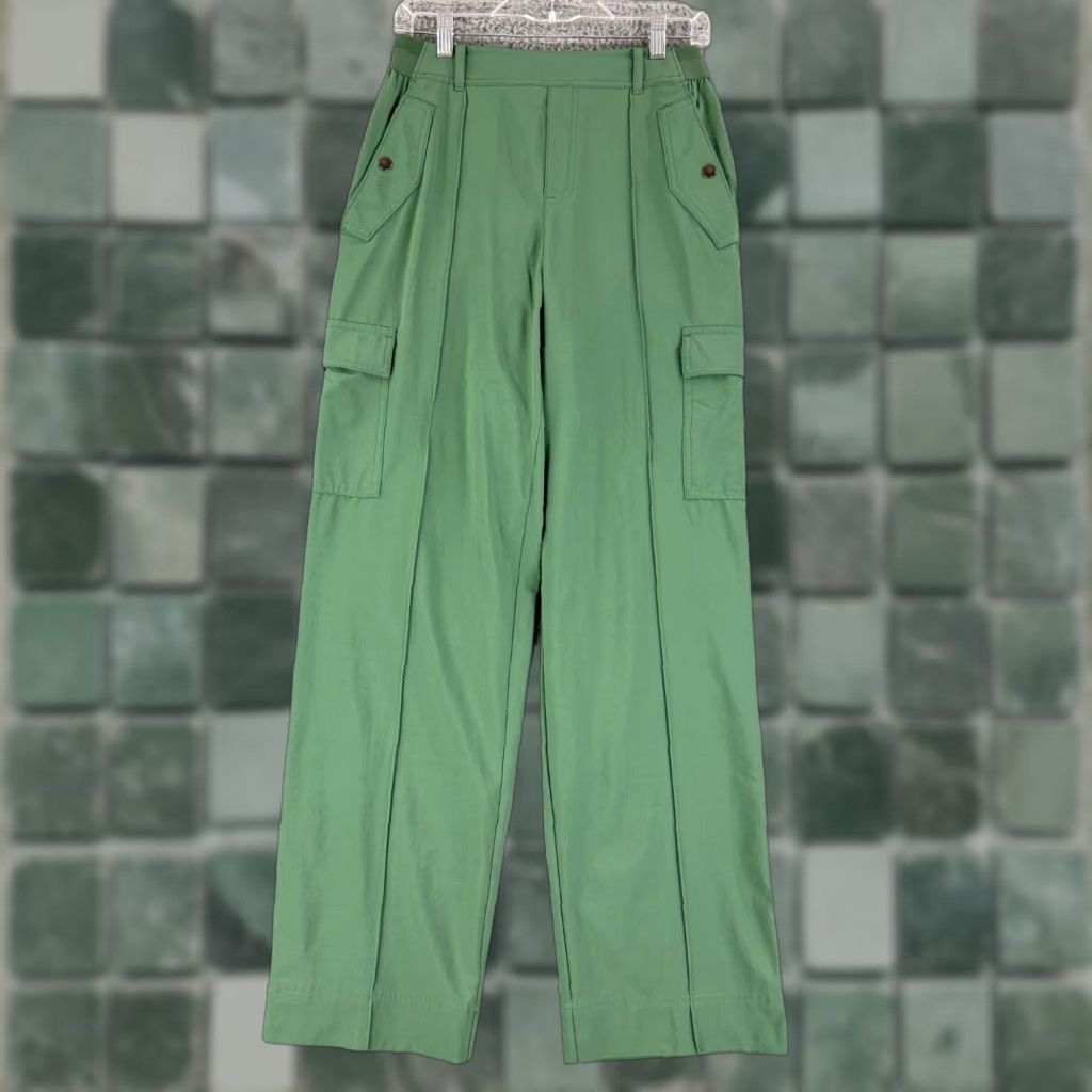 Athleta Athleta Vienna Cargo Pant Womens Size 6 Green Wide-Leg Pull On High-Rise Casual Shirt? Size 28" / US 6 / IT 42 - 1 Thumbnail