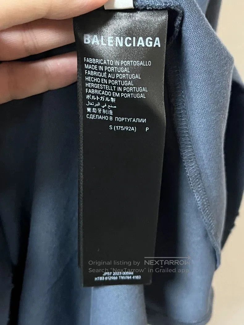 Balenciaga Balenciaga FW23 Blue Ink BB T-shirt. Size US S / EU 44-46 / 1 - 7 Thumbnail