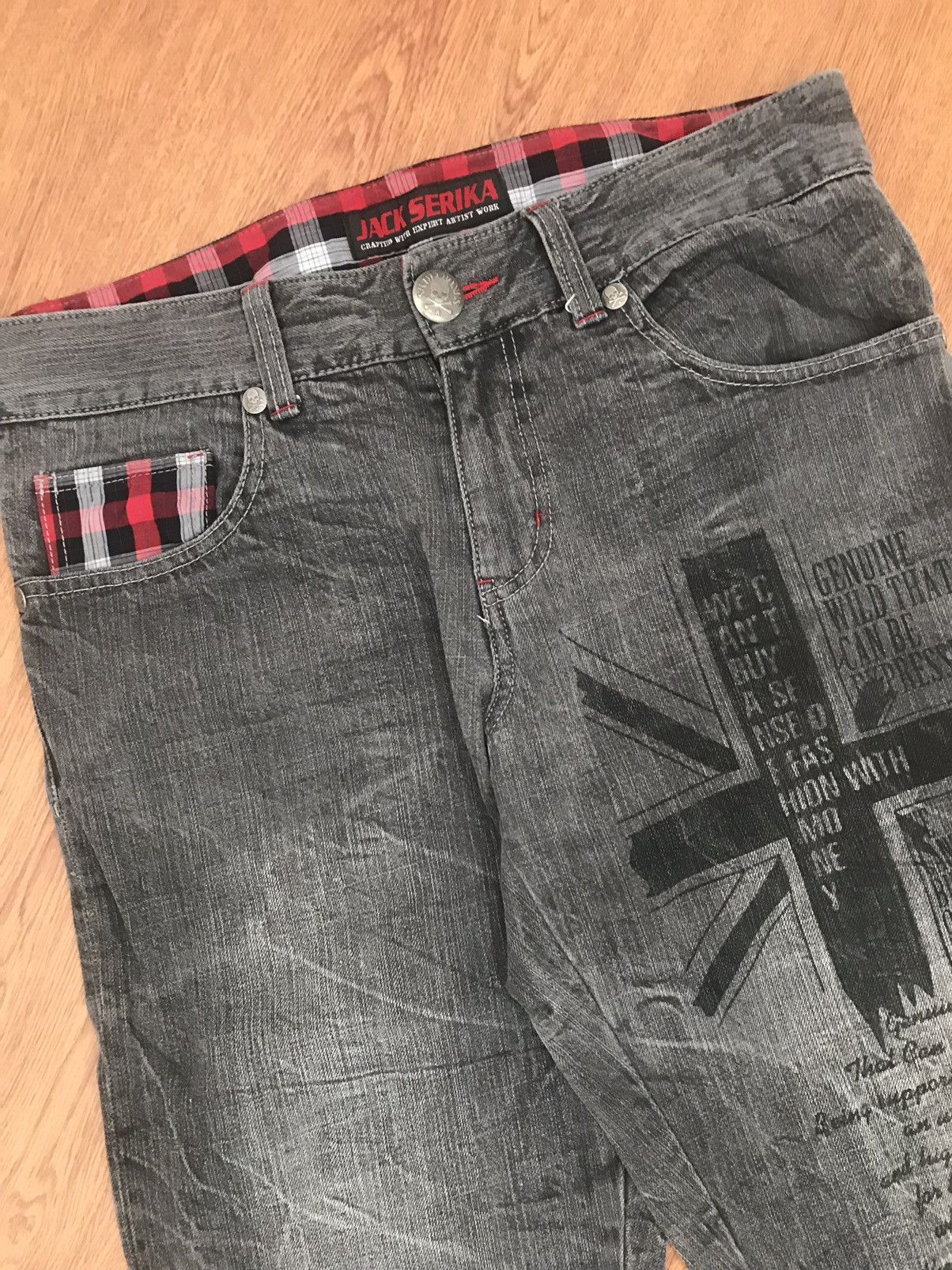 If Six Was Nine Vintage 2004 Japanese brand Jack Serika printed denim Size US 34 / EU 50 - 3 Thumbnail
