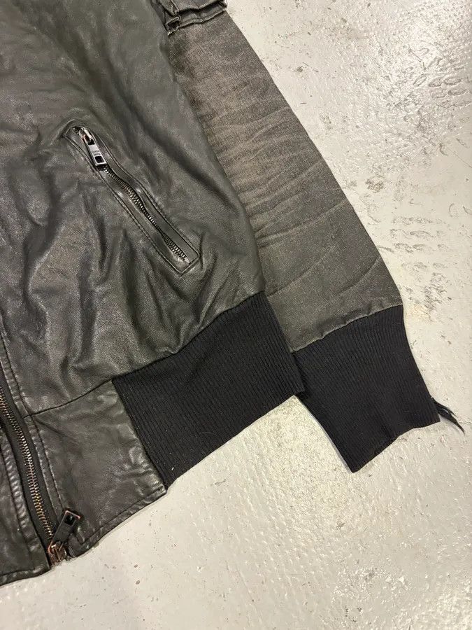 Giorgio Brato 2000s Giorgio Brato Black Faded Distressed Leather Bomber Jacket Size US M / EU 48-50 / 2 - 8 Thumbnail