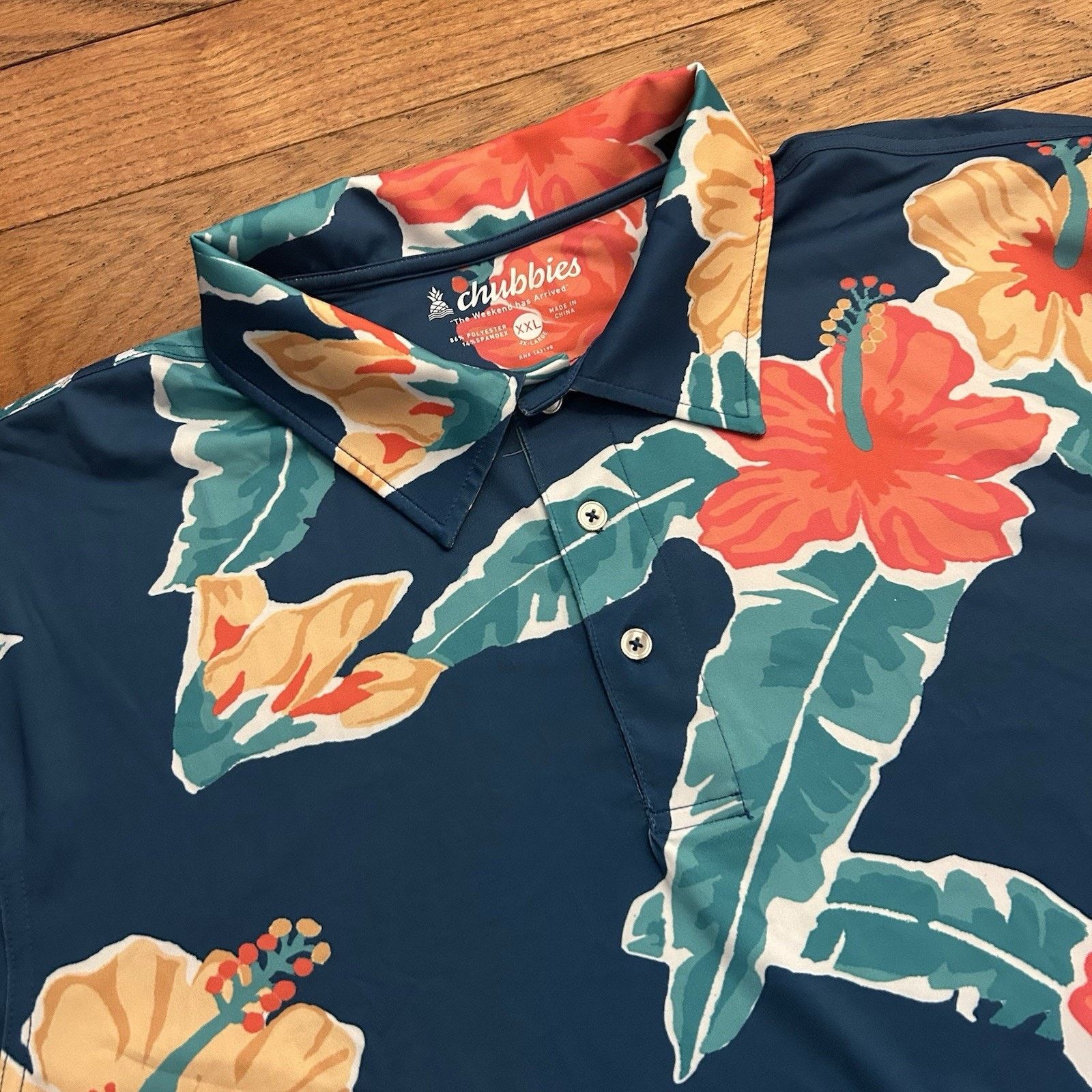 Chubbies Hawaiian Athletic Performance Golf Polo Button Up Shirt 2XL Size US XXL / EU 58 / 5 - 2 Thumbnail