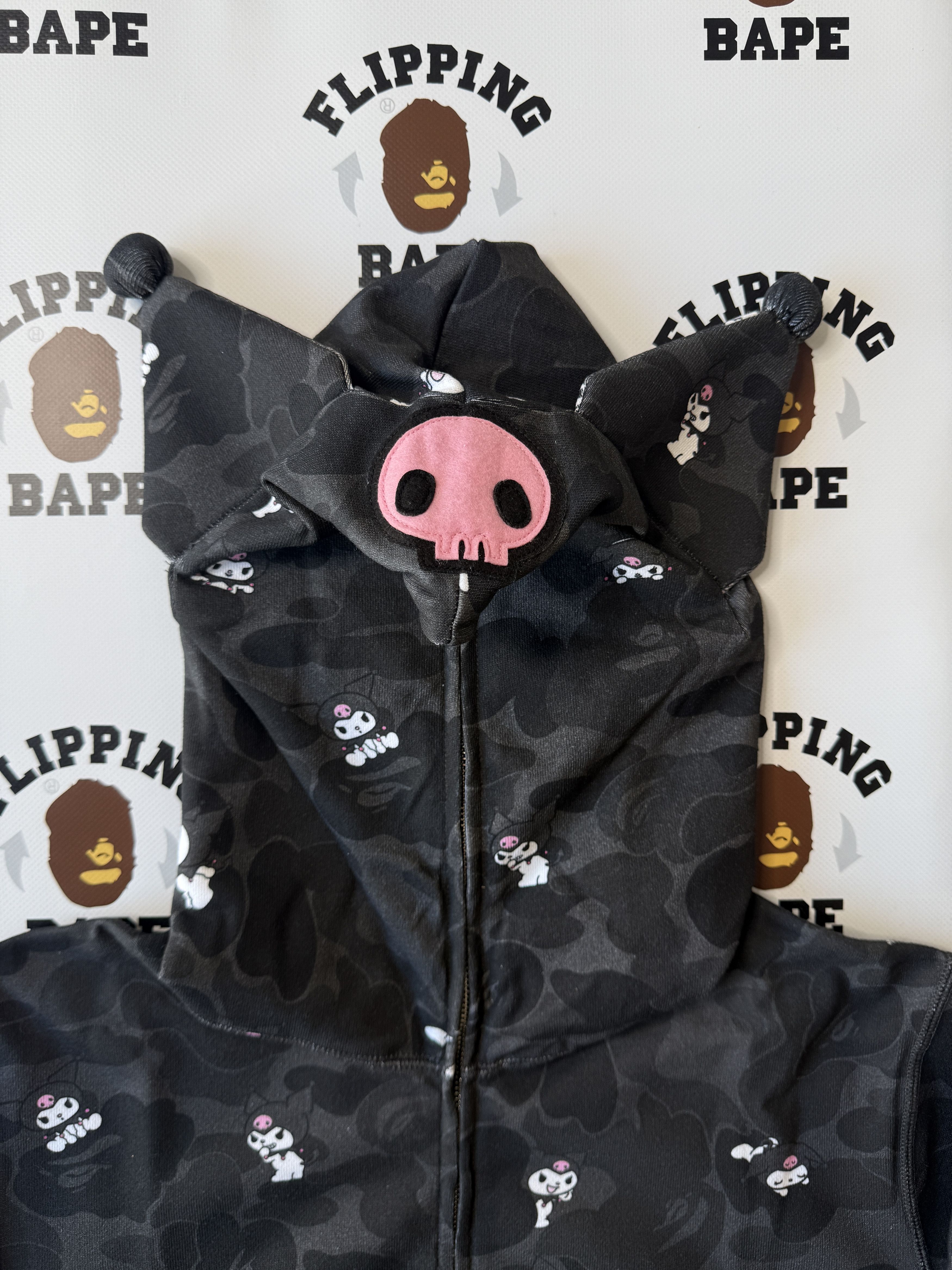 BAPE X KUROMI CAMO FULL ZIP HOODIE
