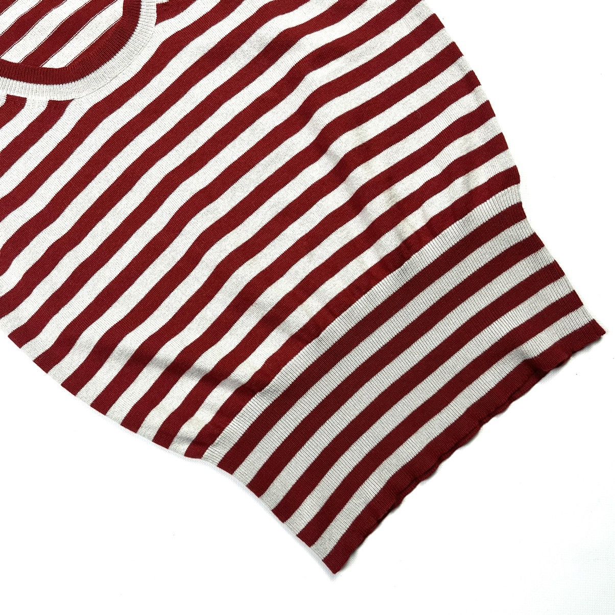 Jil Sander × Vintage JIL SANDER Navy Striped Scoop Neck Luxury Vintage White Red Size L / US 10 / IT 46 - 2 Thumbnail