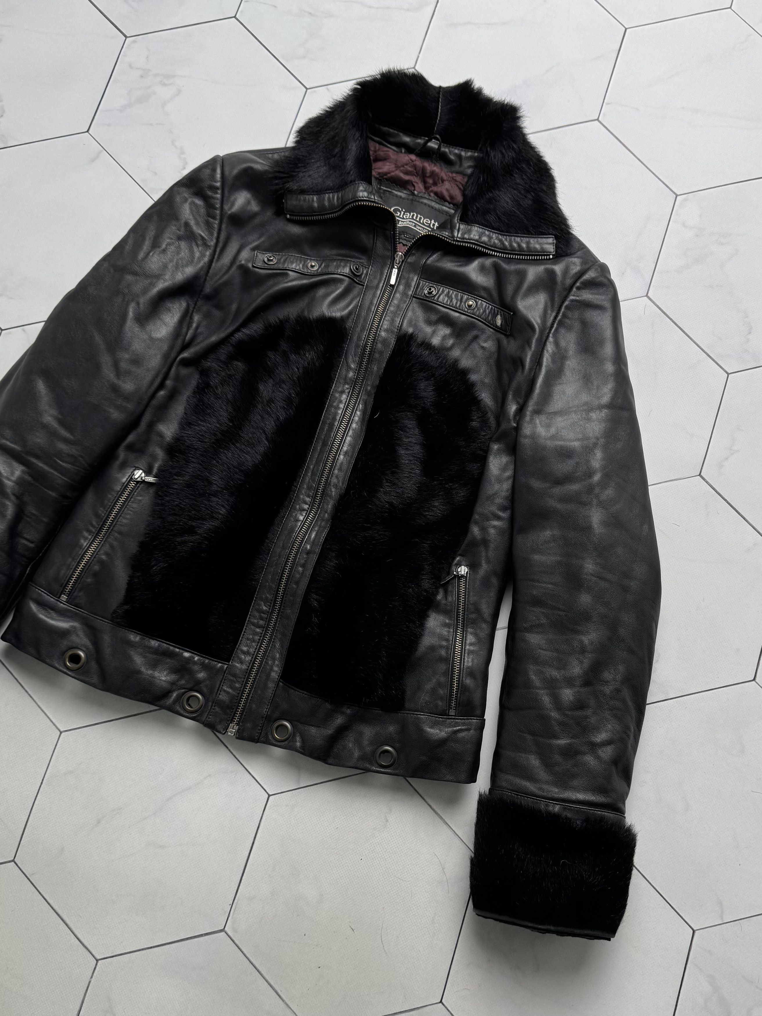 Vintage Vintage Cropped Leather Jacket With Real Fur (B250)D15E2 Size S / US 4 / IT 40 - 7 Thumbnail