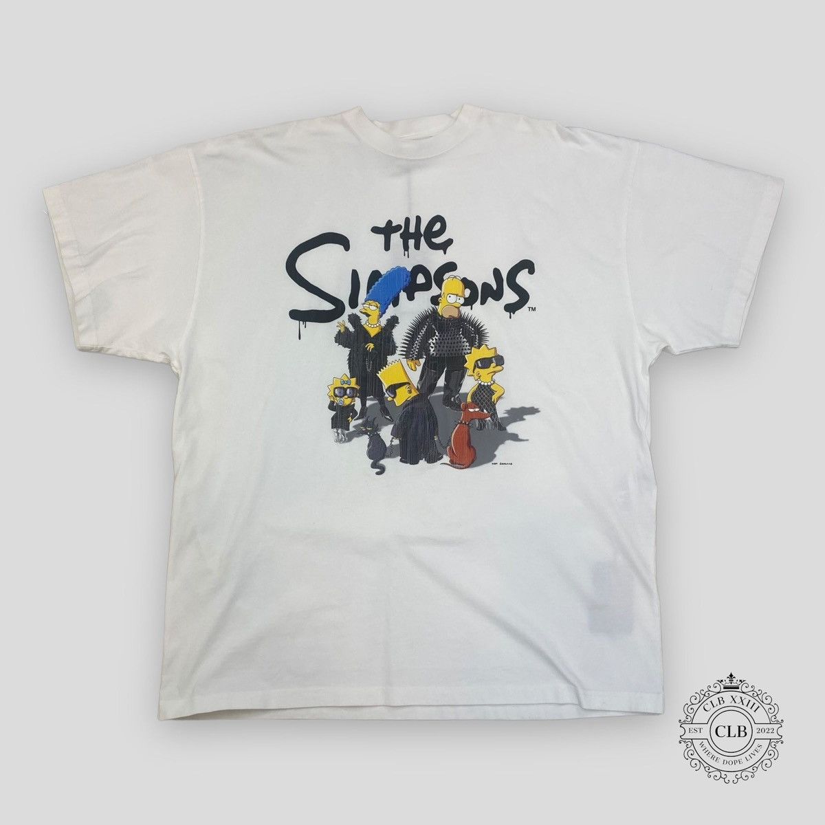 Image of Balenciaga 'the Simpsons' Oversized Tee - White, Men's (Size XL)