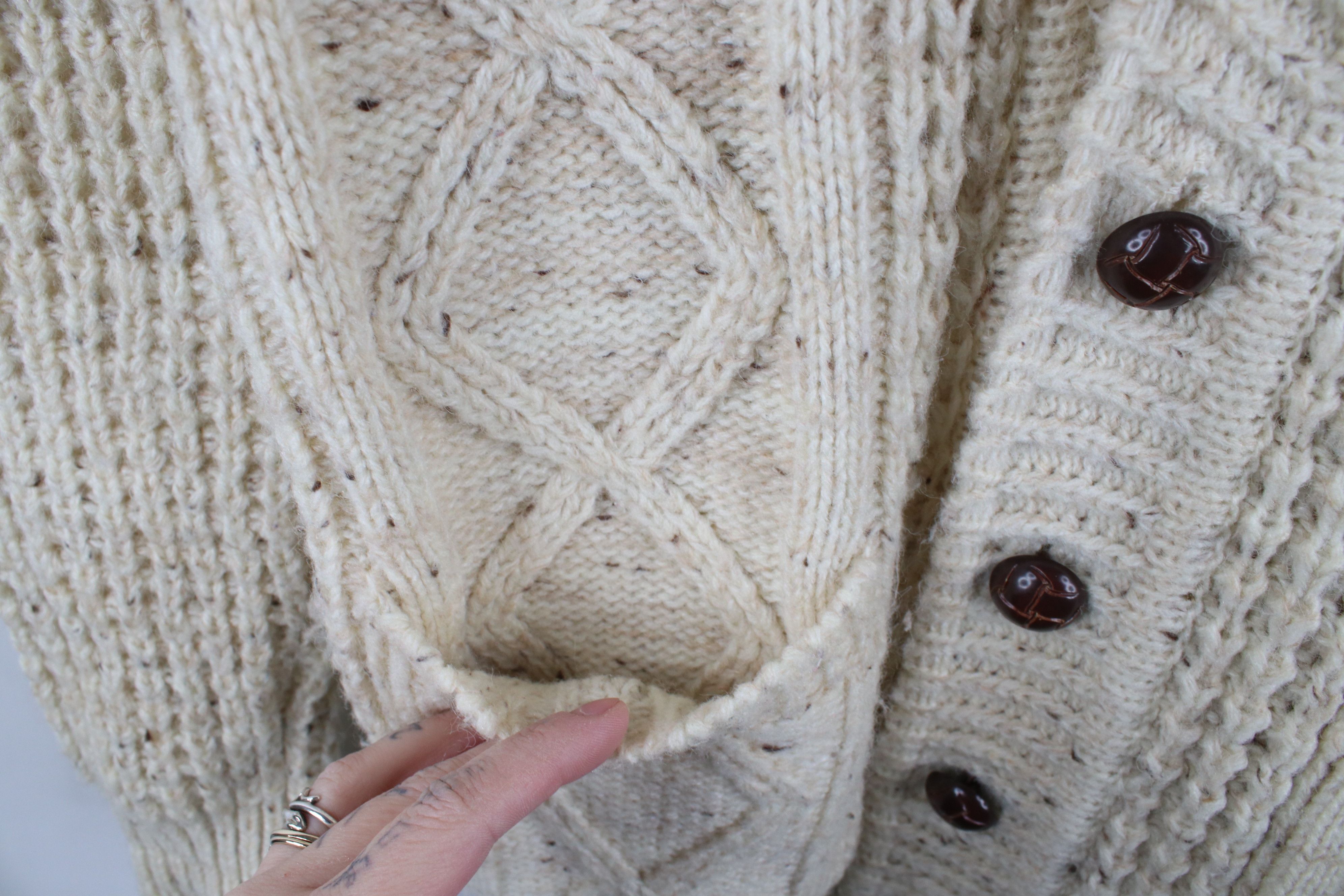Vintage Vintage 70s Streetwear Fisherman Cable Knit Cardigan Sweater Size US M / EU 48-50 / 2 - 5 Thumbnail