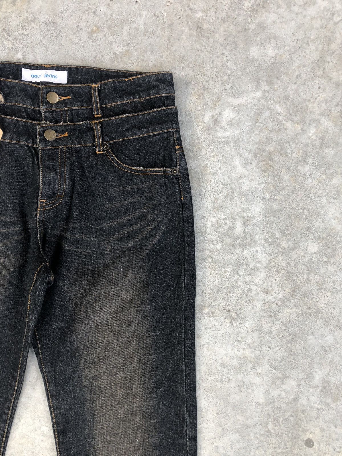 If Six Was Nine Japanese Aqua Flared Jeans Double Waist Distressed Size US 30 / EU 46 - 5 Thumbnail