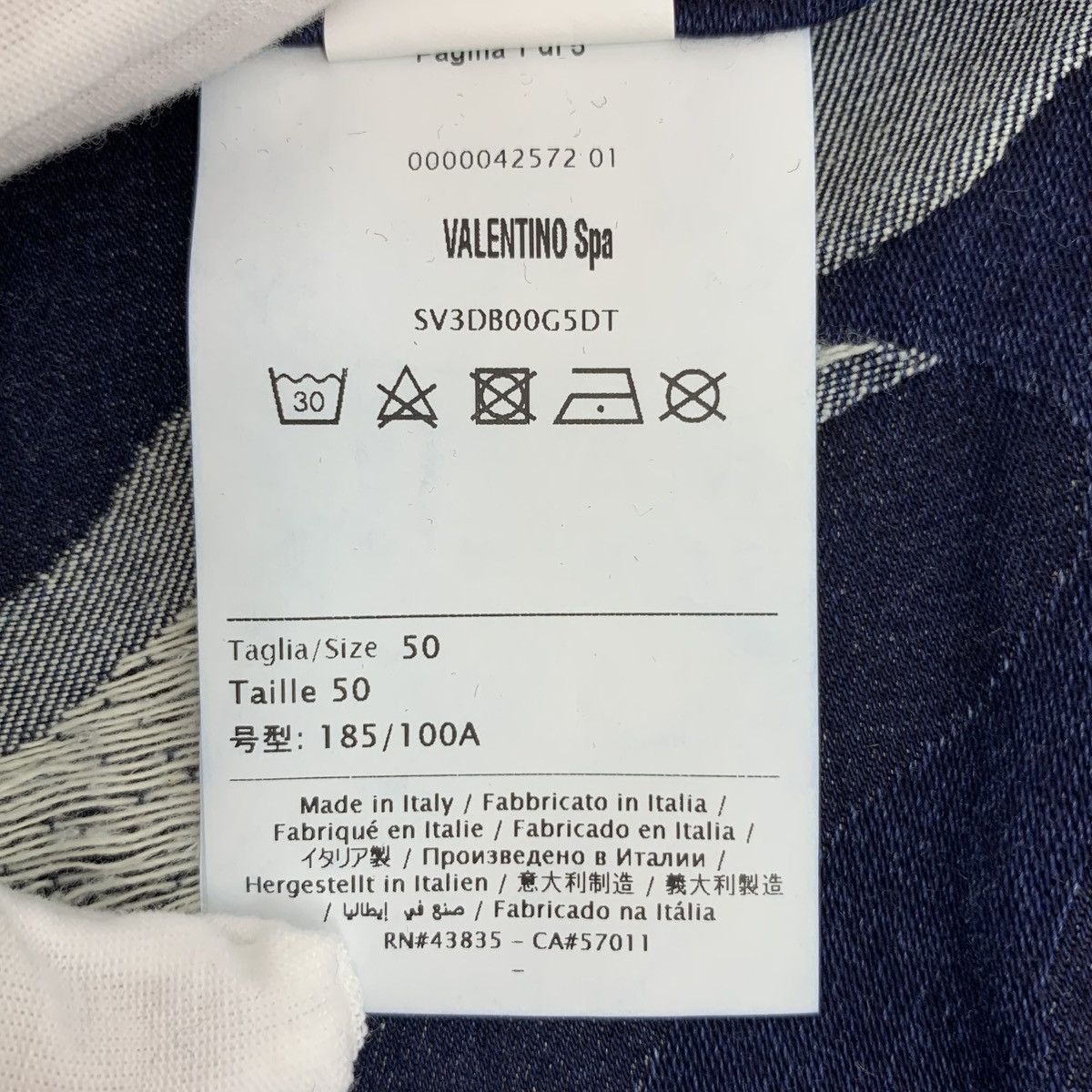 Valentino Valentino Dark Blue Camouflage Long Sleeve Denim Shirt K26WX Size US L / EU 52-54 / 3 - 8 Thumbnail