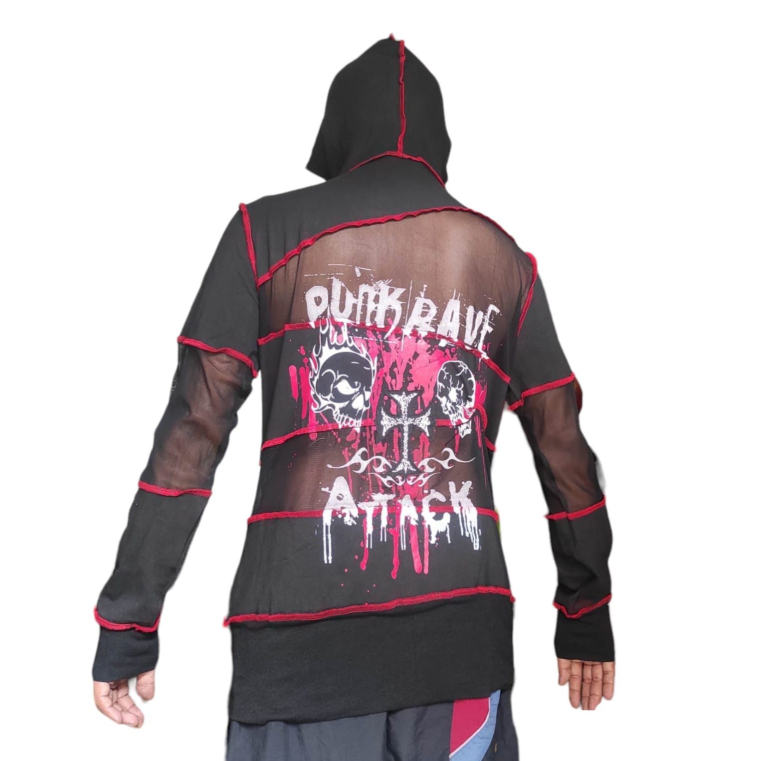 14th Addiction Punk Rave Attack Mesh Hoodie Size US M / EU 48-50 / 2 - 2 Thumbnail