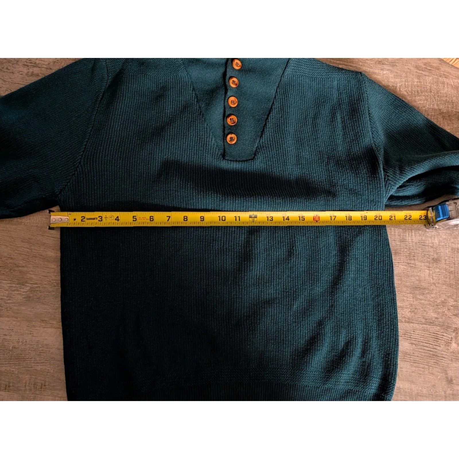 Eddie Bauer VINTAGE Eddie Bauer Black Label Sweater Shirt Mens L Knit Henley 90s Green Heavyweight Solid Crew Neck Buttons Logo Mens Size US L / EU 52-54 / 3 - 6 Thumbnail