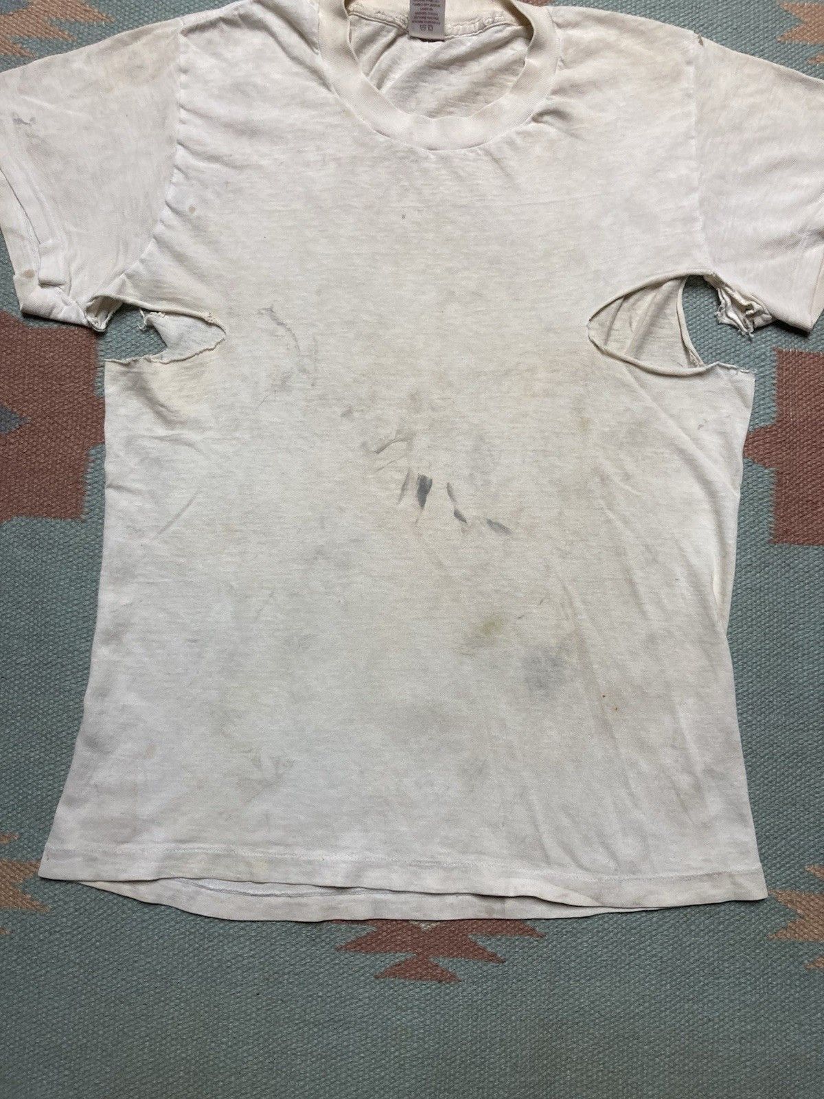 Vintage blank white t shirt jockey distres soft cotton whooped small Size US S / EU 44-46 / 1 - 2 Thumbnail