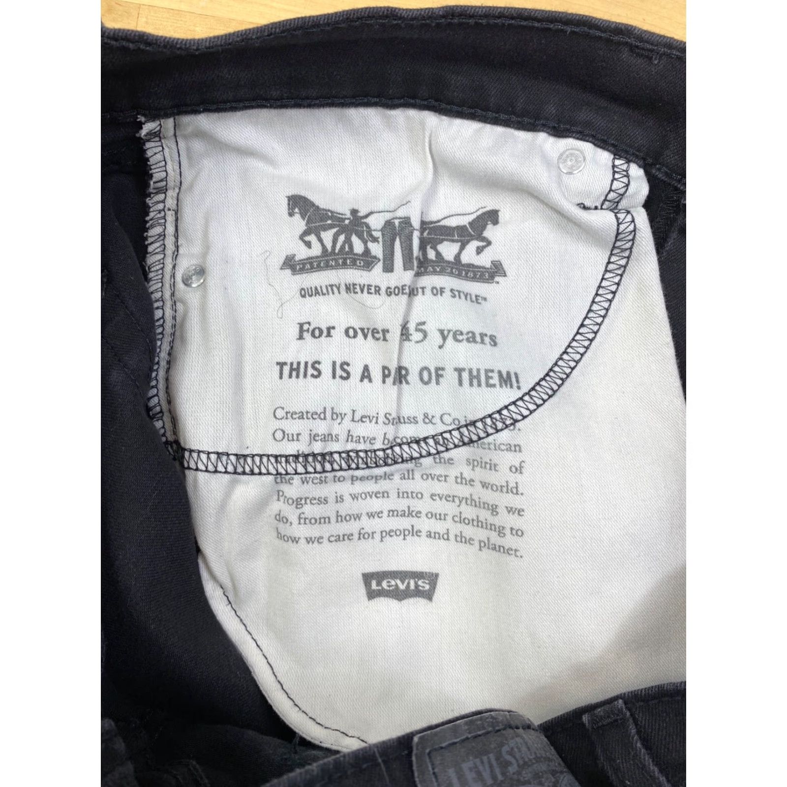 Levi's Levi's 514 Jeans Mens 36x30 Straight Denim Black 5-Pocket Regular Waist 34 Inseam Zip Belt Loops Cotton Elastane Vintage No Size US 36 / EU 52 - 7 Thumbnail