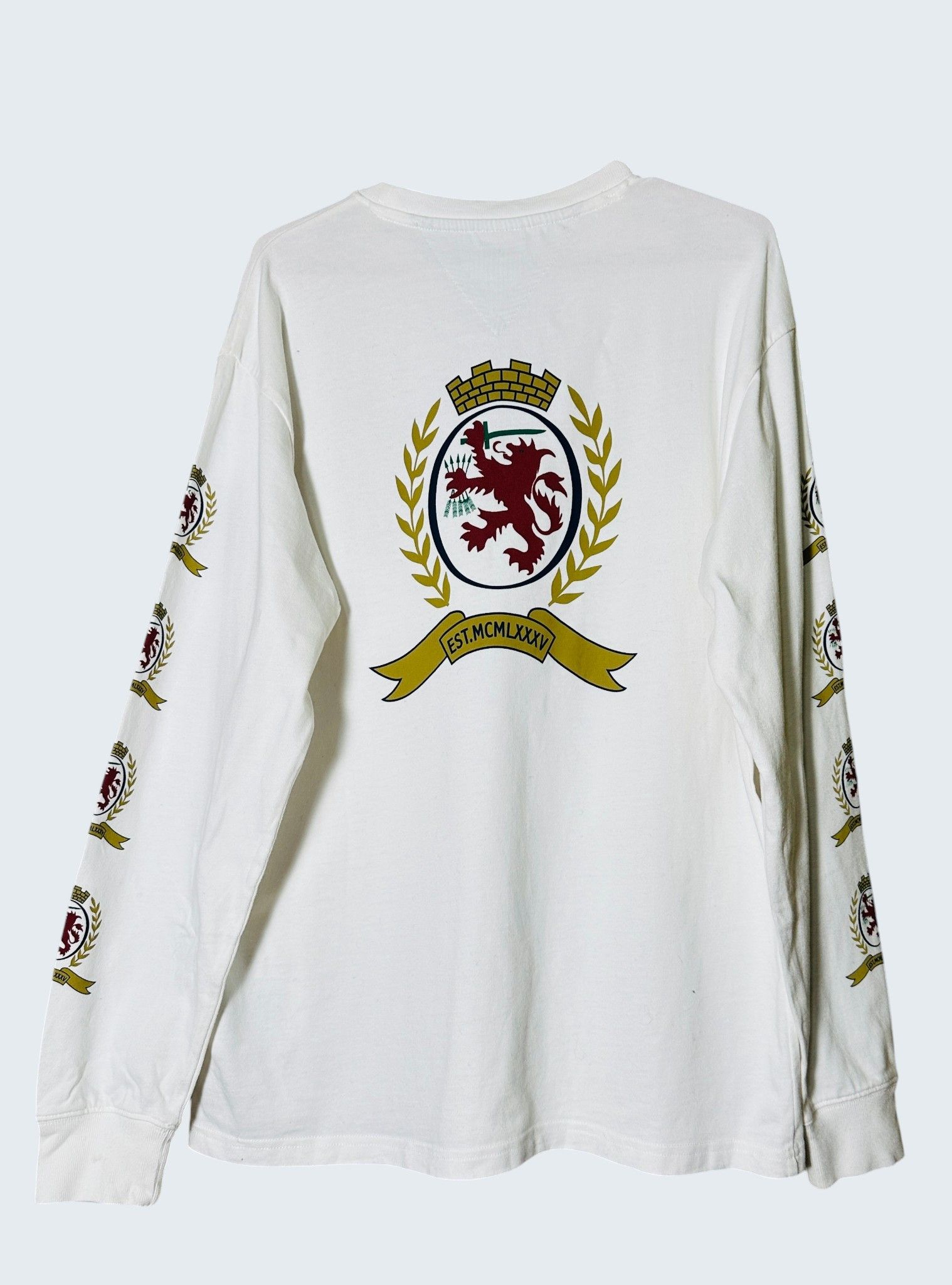 Tommy Jeans White Cotton Long Sleeve Sweatshirt with Crest Logo Size US S / EU 44-46 / 1 - 3 Thumbnail
