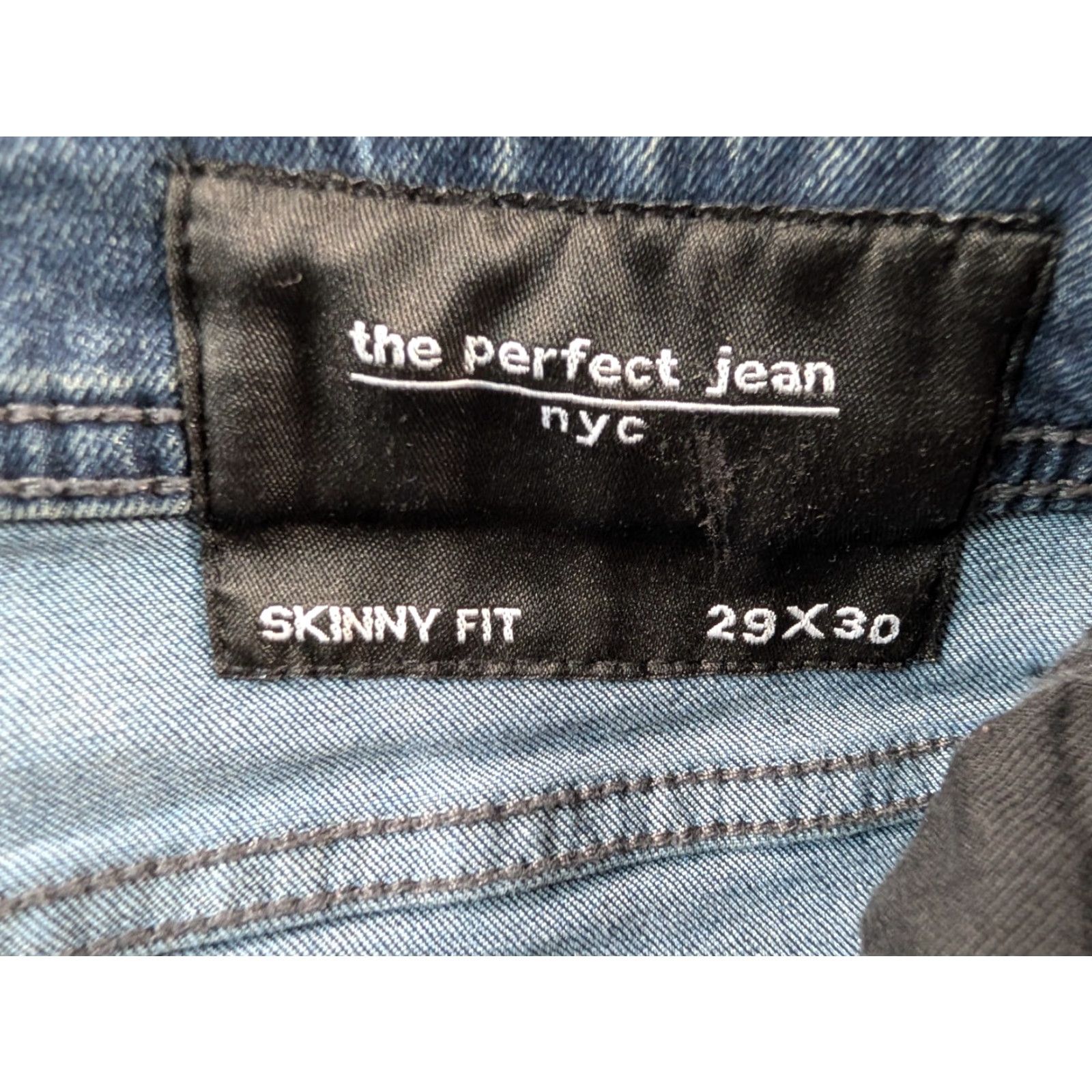 Denime The Perfect Jean NYC Jeans Mens 29x29 Dark Blue Skinny Fit Stretch Denim Pants Size US 29 - 6 Thumbnail