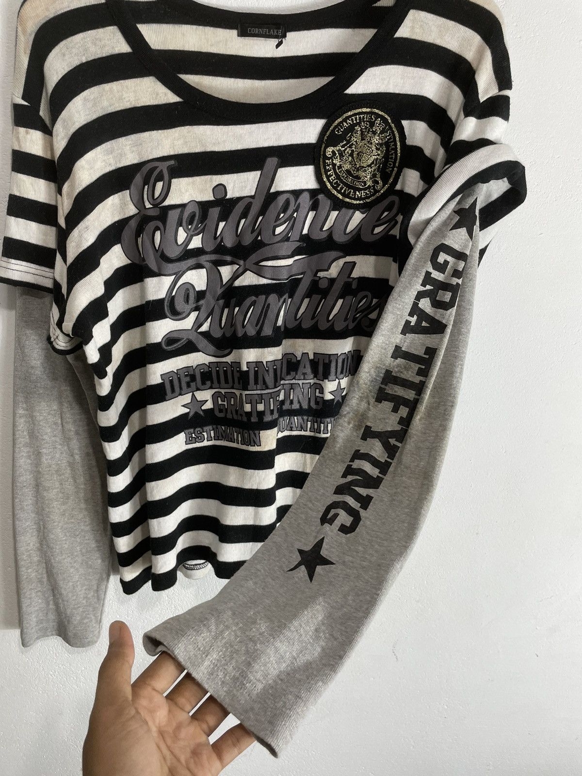 Hysteric Glamour Cornflake double layer stripe longsleeve travis scott style Size L / US 10 / IT 46 - 4 Thumbnail