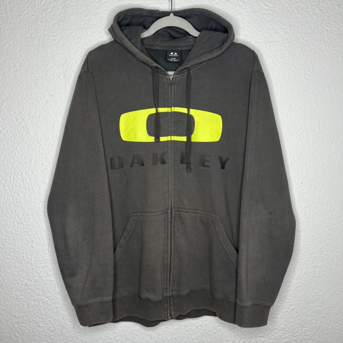 Oakley × Vintage Oakley Software 90's Rare Skull Hoodie grey