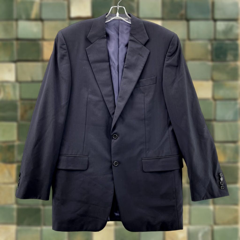 Vintage Vintage Loro Piana x Hickey Freeman Blazer Men's 40L Navy Pinstripe USA Jacket Size 40R - 1 Thumbnail