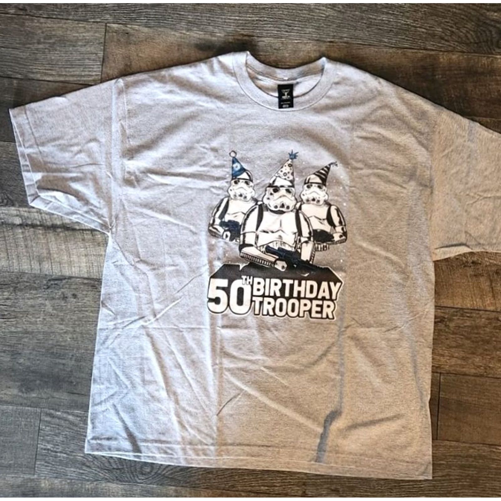 Star Wars STAR WARS 50th BIRTHDAY TROOPER Gray Blue T-Shirt Stormtrooper's Mens 2XL Size US XXL / EU 58 / 5 - 2 Thumbnail