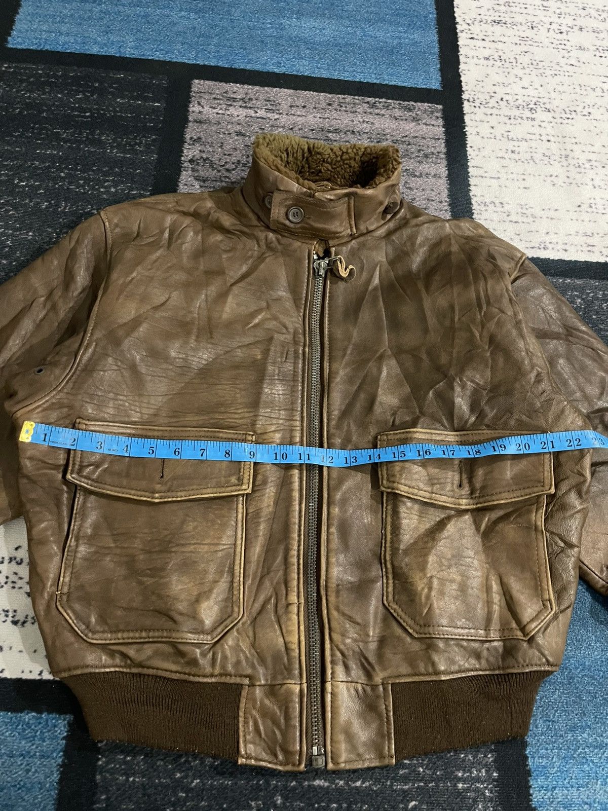 Vintage Vintage Sheep Leather Bomber Jacket Size US L / EU 52-54 / 3 - 20 Thumbnail