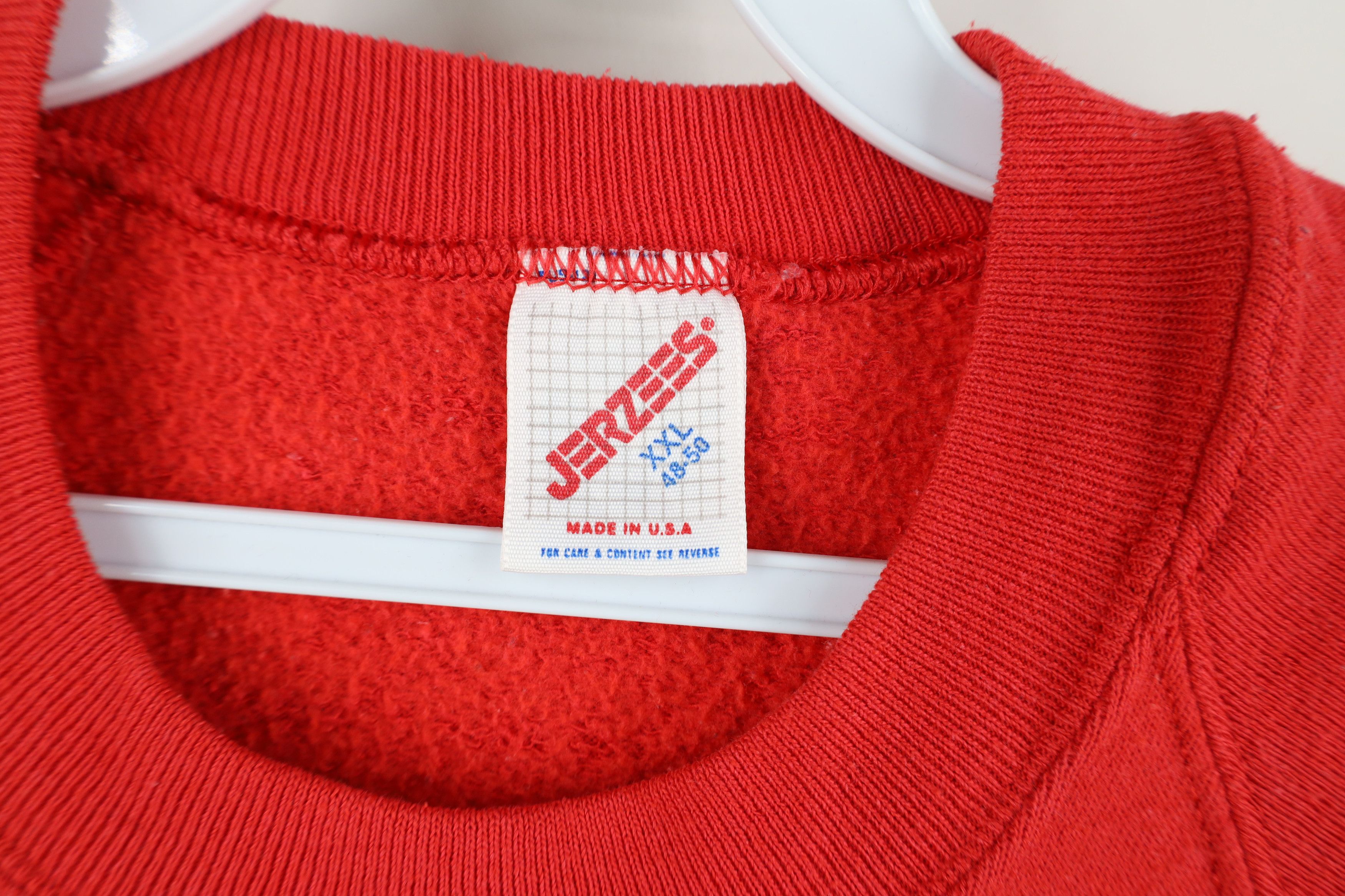 Vintage Vintage 90s Streetwear Blank Crewneck Sweatshirt Red USA Size US XXL / EU 58 / 5 - 6 Thumbnail