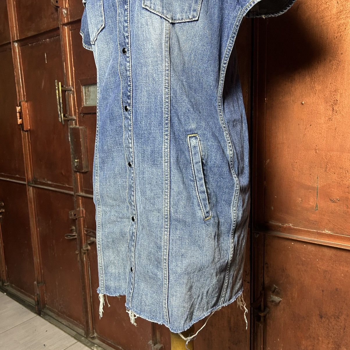 Saint Laurent Paris SAINT LAURENT PARIS Vintage Dresses Blue Denim Size L / US 10 / IT 46 - 13 Thumbnail