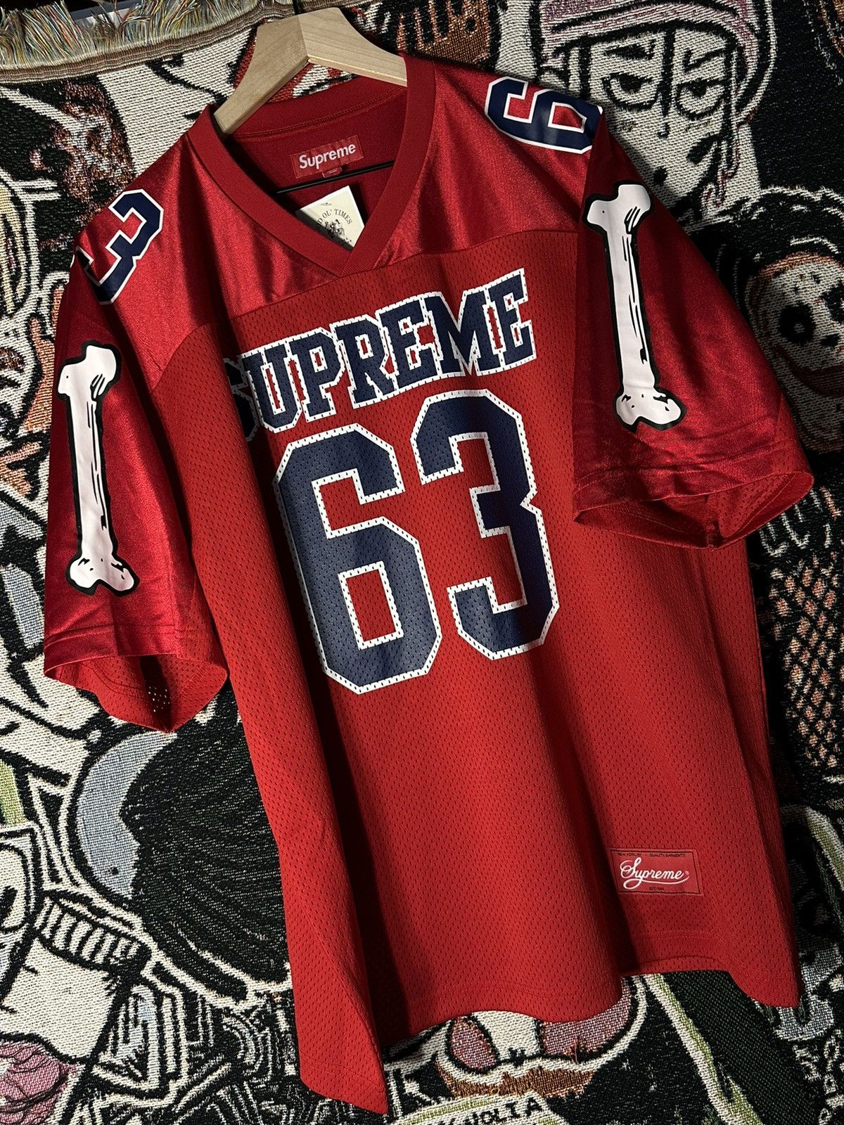 Supreme (Red) Supreme Bones Jersey Size US L / EU 52-54 / 3 - 7 Thumbnail