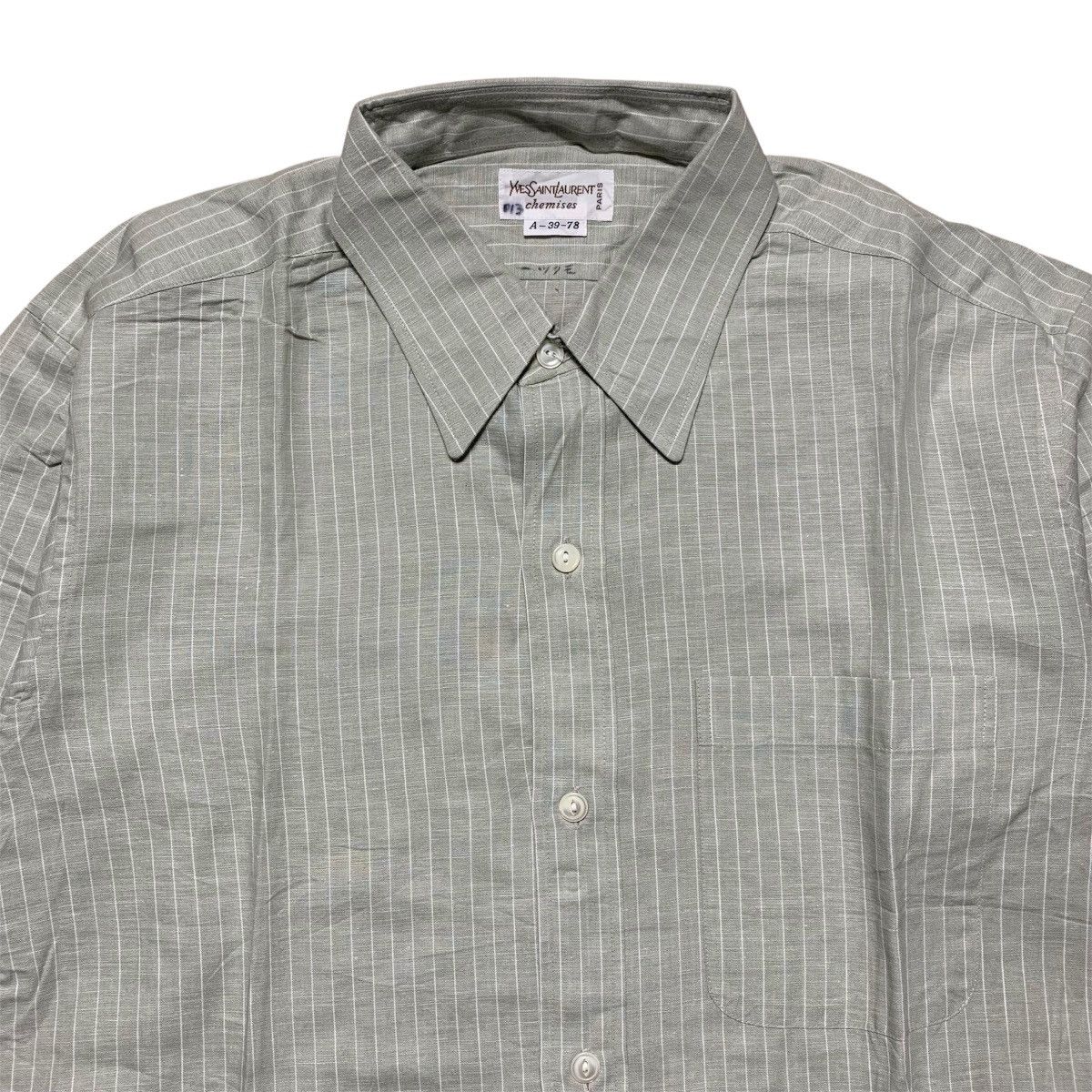 Yves Saint Laurent Vintage 90s Yves Saint Laurent Stripe Shirt Button Up Size US L / EU 52-54 / 3 - 2 Thumbnail