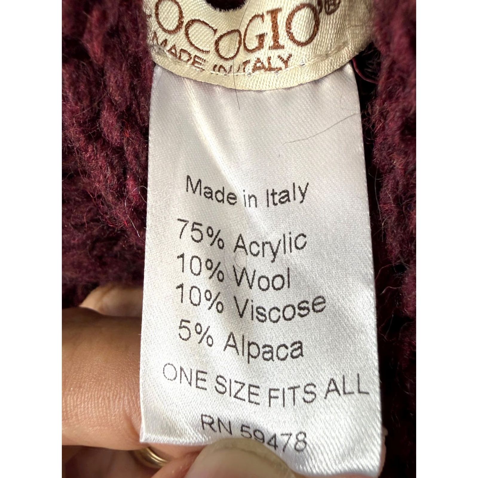 Vintage VINTAGE Cocogio Poncho Cape Sweater Womens OSFA Maroon Wool Blend Knit High Neck Cape Sweater Womens OSFA Maroon Wool Blend Knit High Neck Vintage Size ONE SIZE - 6 Thumbnail