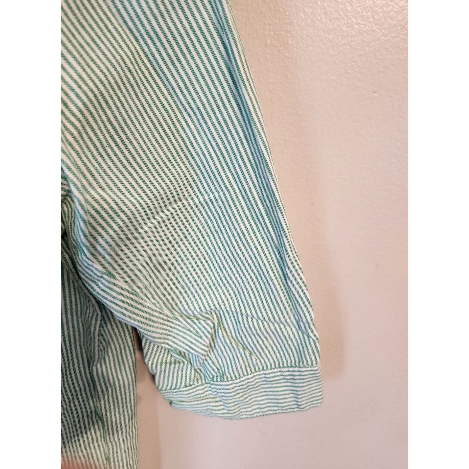 Vintage CJ Banks Green White Striped Button Up Shirt 1X Women Size XL / US 12-14 / IT 48-50 - 5 Thumbnail