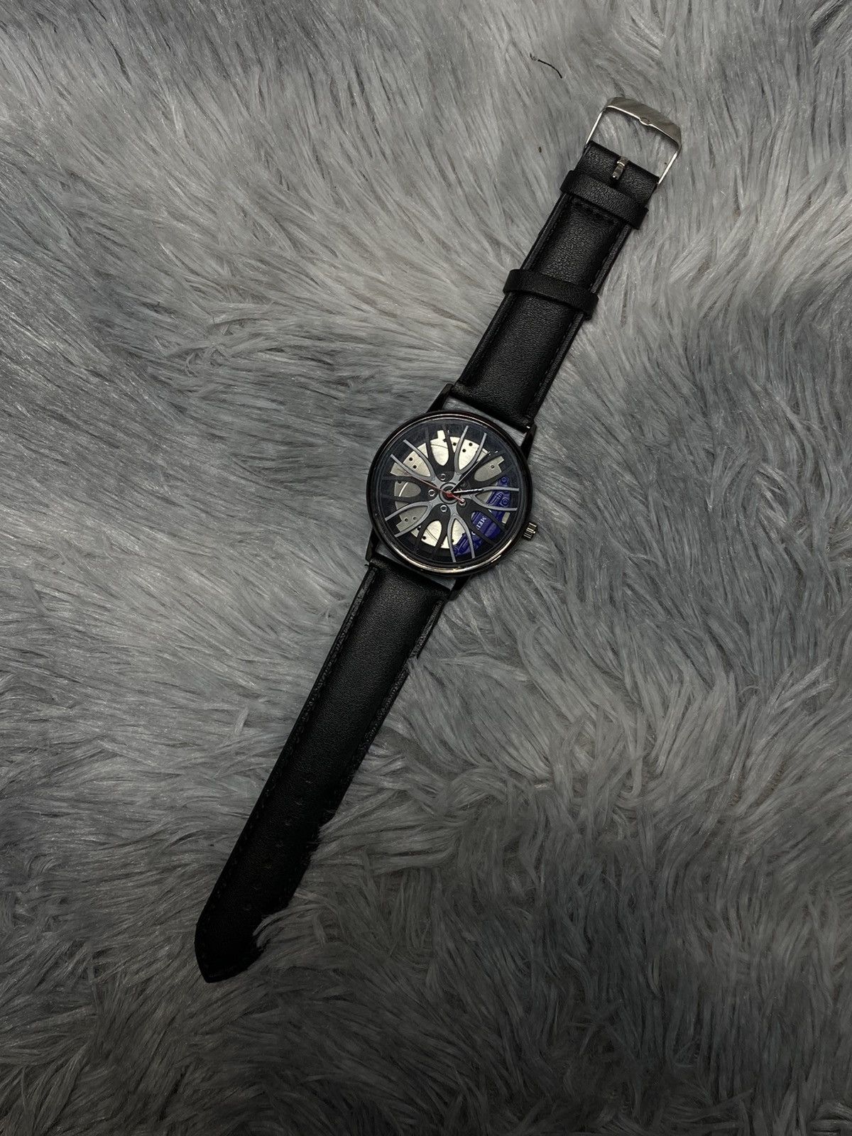 Japanese Brand × Jewelry Mechanical-Inspired Watch with Leather Strap Japanese Brand Size ONE SIZE - 5 Thumbnail