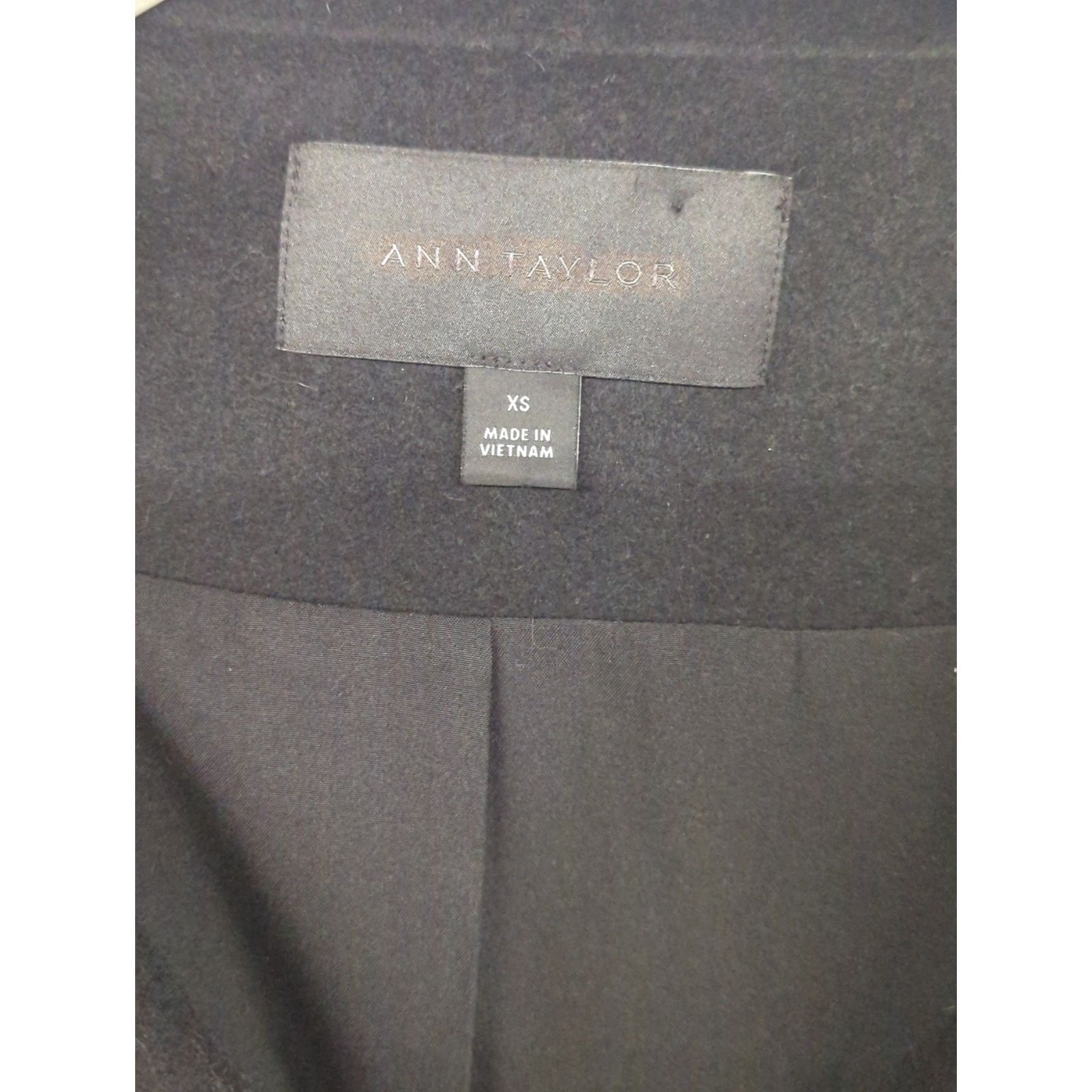 Ann Taylor New Ann Taylor Sz XS Black Wool Belted Funnel Neck Pea Coat Size XS / US 0-2 / IT 36-38 - 5 Thumbnail