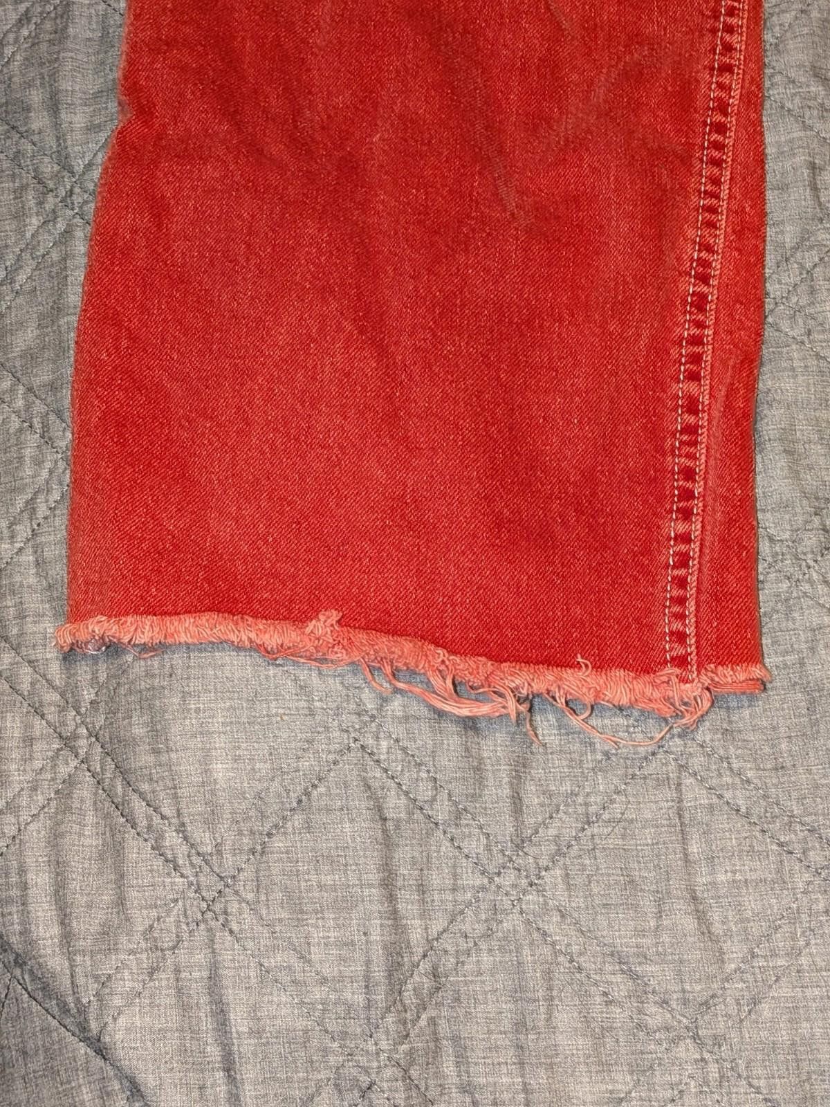 Zara Zara Woman Premium Red Straight Leg High Wasted Denim Jeans Size 27" / US 4 / IT 40 - 8 Thumbnail