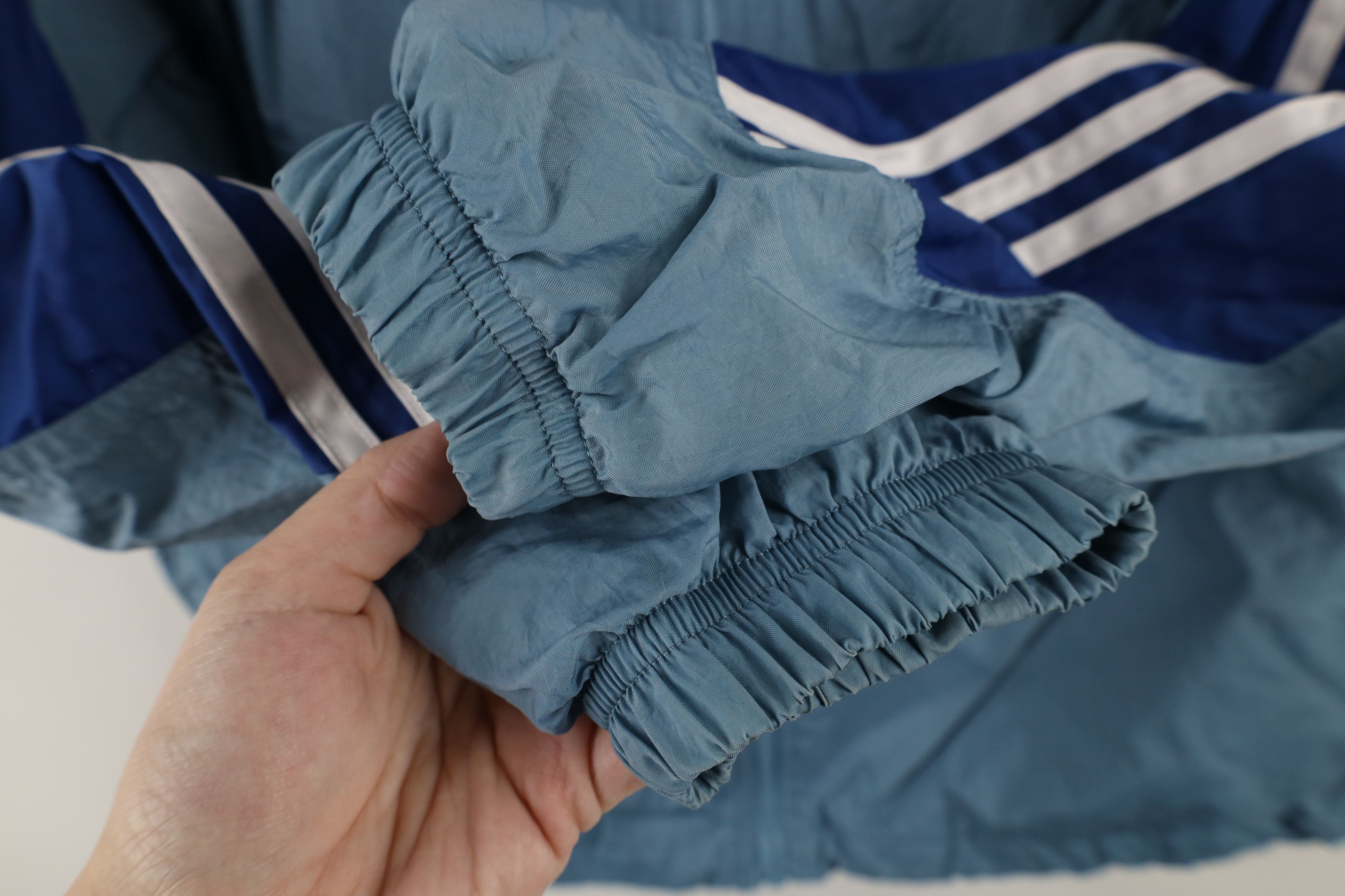 Adidas × Vintage Vintage 90s Adidas Striped Lined Windbreaker Jacket Blue Size M / US 6-8 / IT 42-44 - 6 Thumbnail