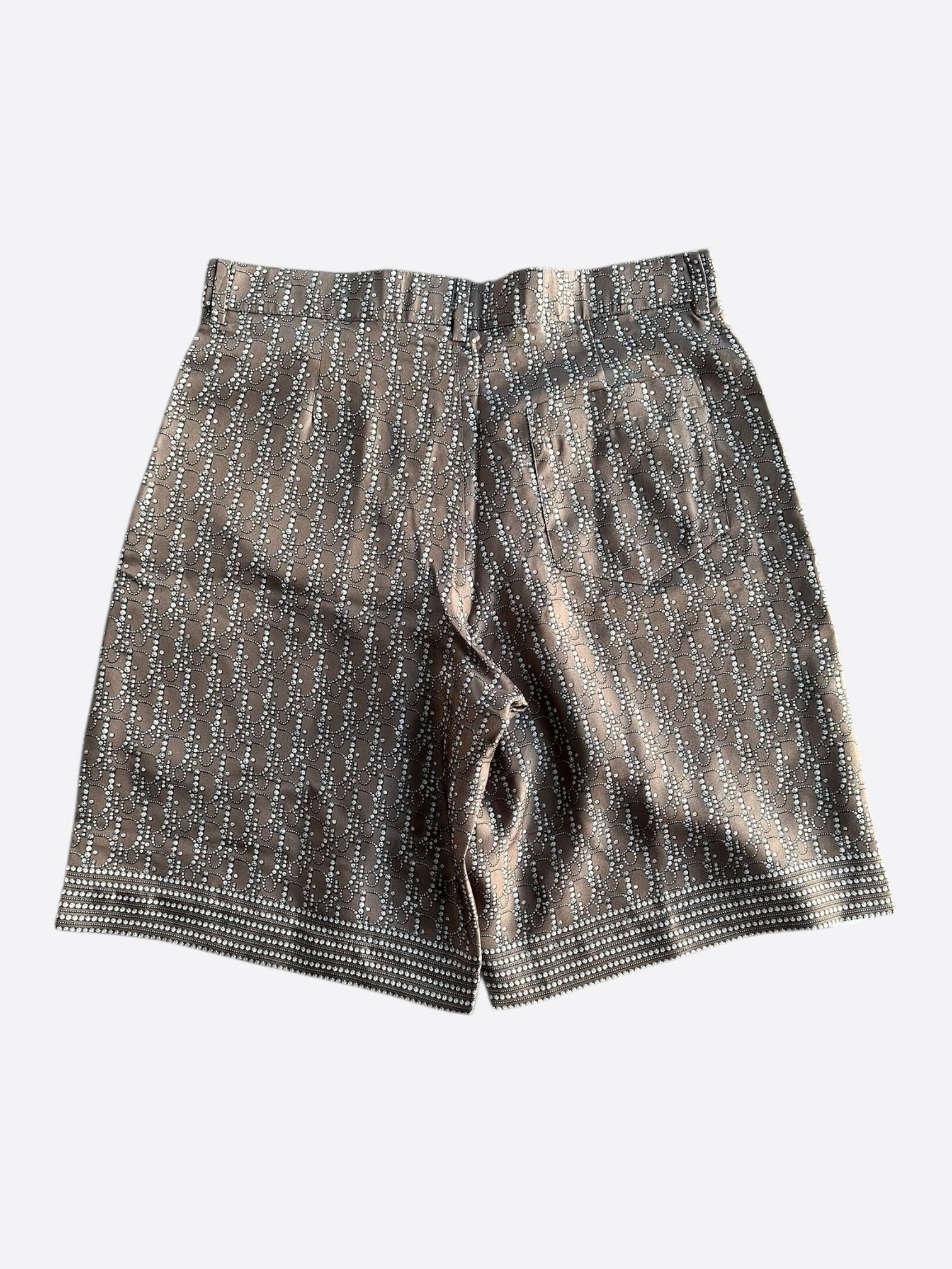 Dior Dior Brown & Pearl Oblique Silk Shorts Size US 30 / EU 46 - 2 Thumbnail