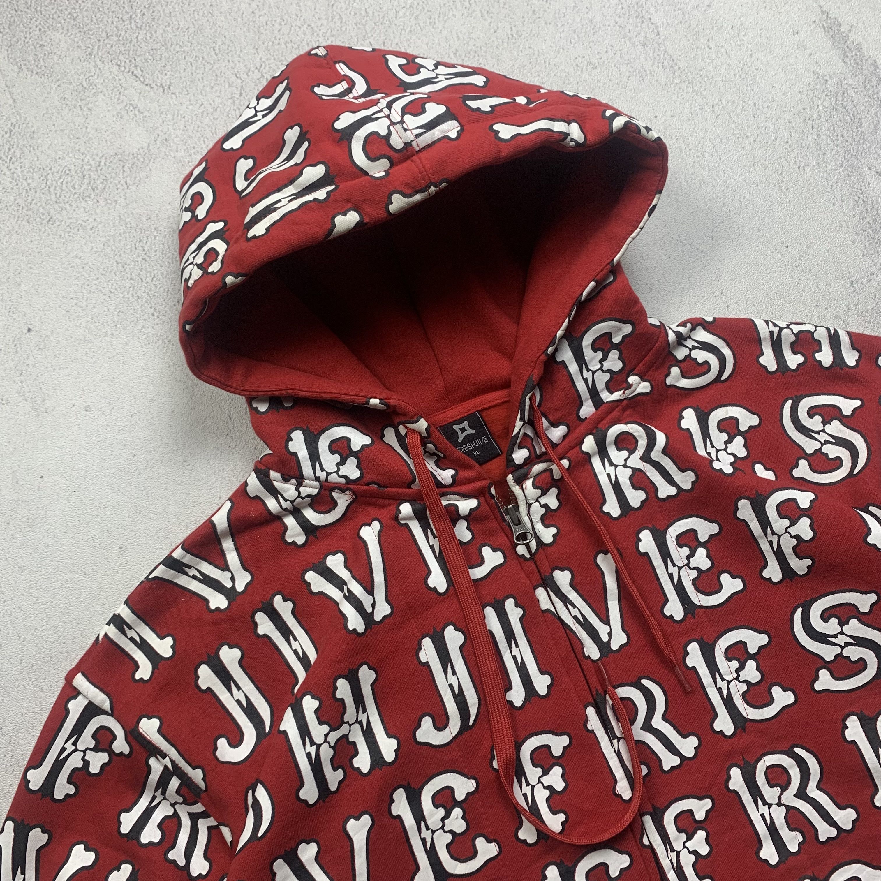 Freshjive Freshjive Overprint Spellout Zip Up Hoodie Size US XL / EU 56 / 4 - 5 Thumbnail