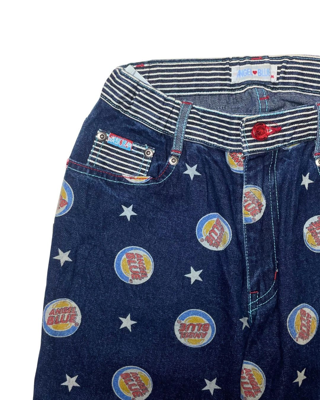 Angel Blue Angel Blue Archival All Over Star Logo Monogram Flare Denim Size 25" / US 0 / IT 36 - 3 Thumbnail