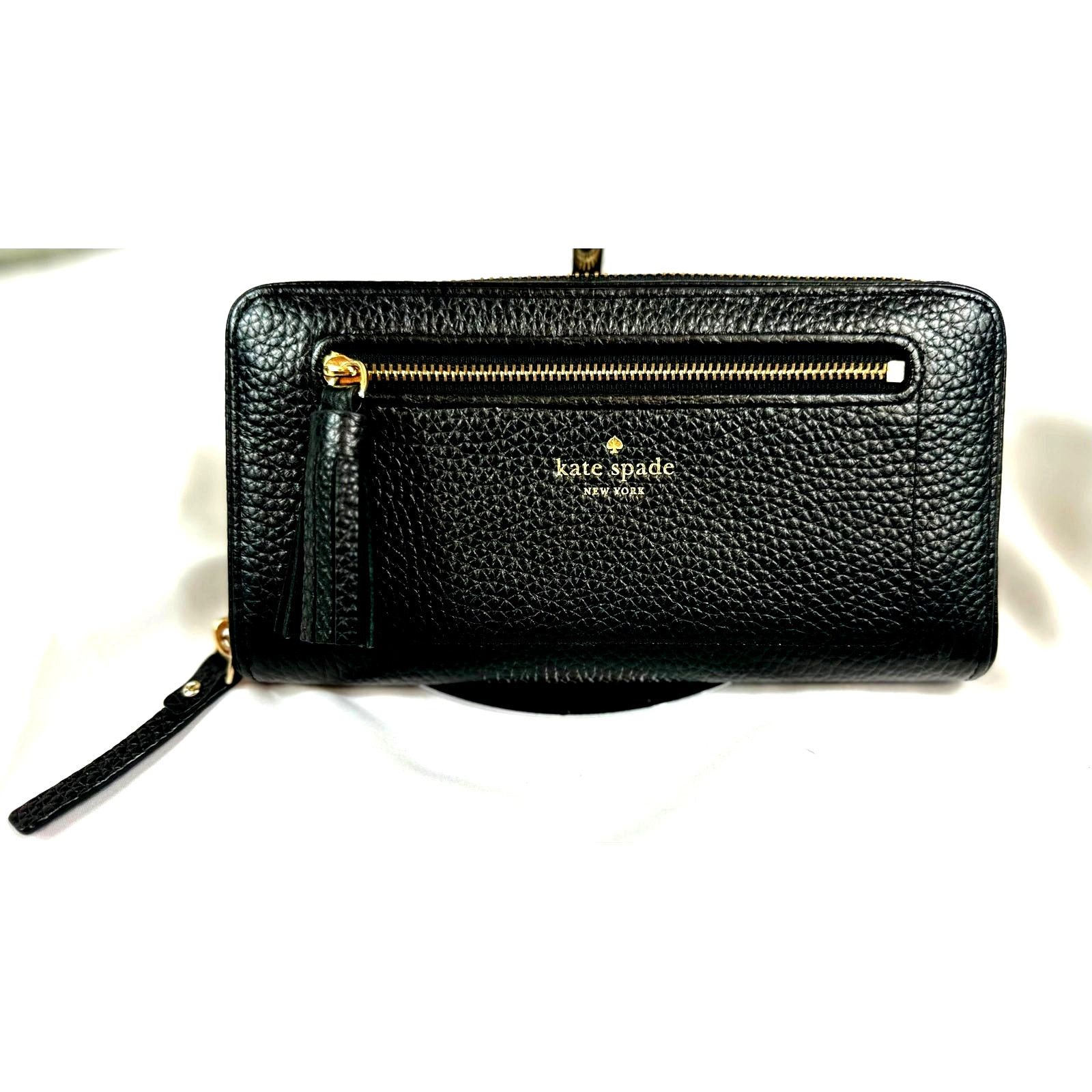 Kate Spade Kate Spade Chester St Pebble Leather Zip Around Wallet Black Size ONE SIZE - 2 Thumbnail