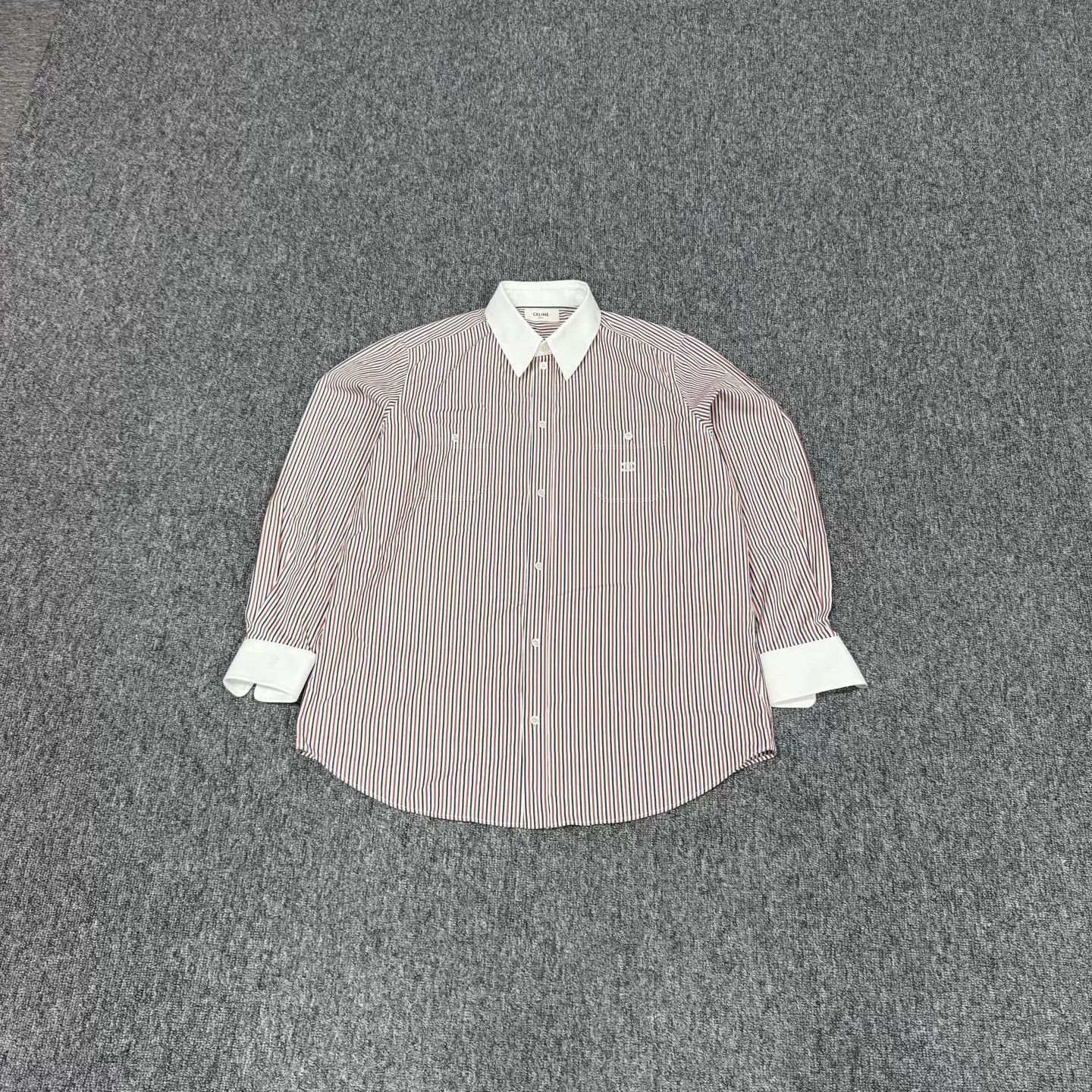 Celine Striped Long-Sleeve Button-Up Shirt Size US L / EU 52-54 / 3 - 1 Thumbnail