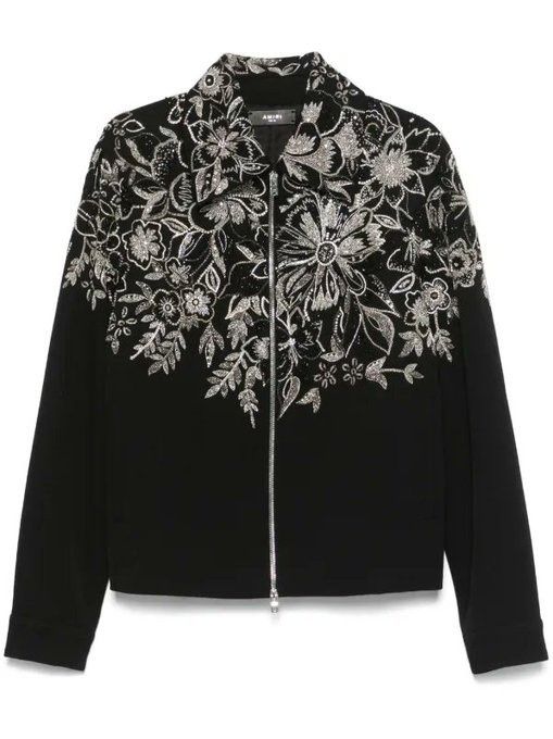 Amiri oc11z0526 Garden Crystal Blouson Jacket in Black Size US XL / EU 56 / 4 - 1 Thumbnail