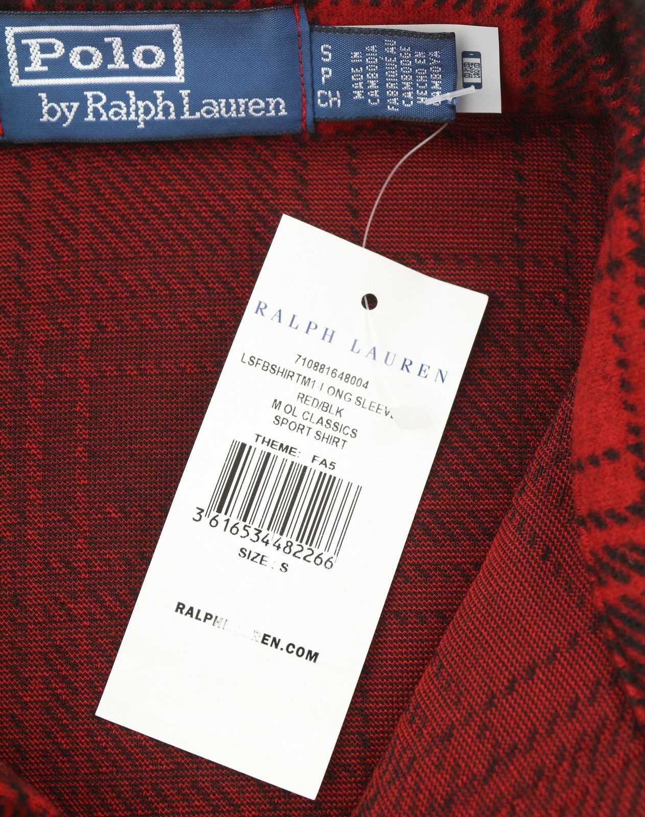 Ralph Lauren RED S Flannel Plaid Button Casual Shirt 86985 Size US S / EU 44-46 / 1 - 6 Thumbnail