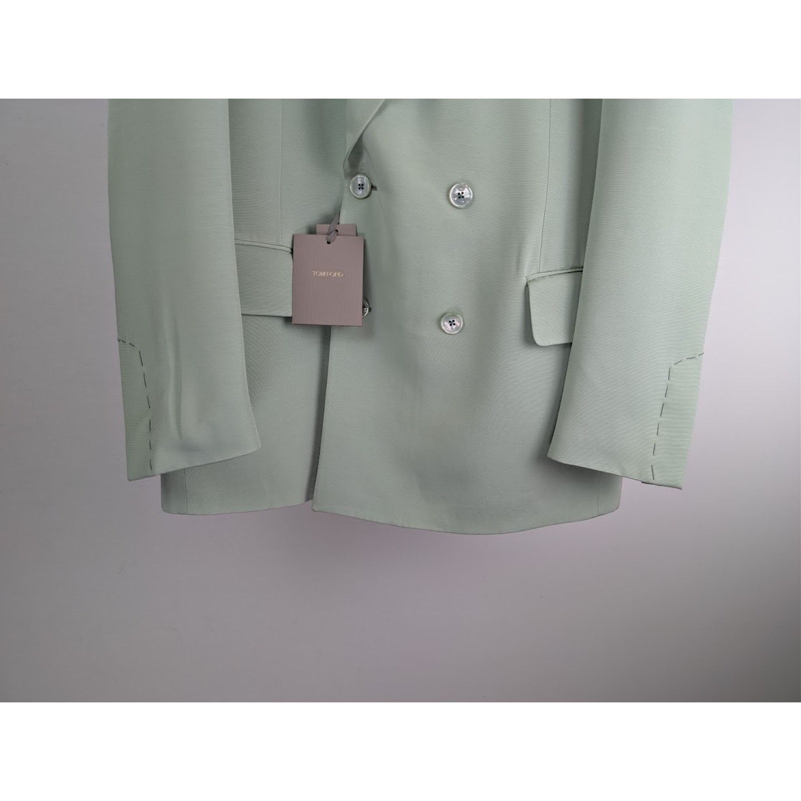 Tom Ford o1rshd1 Double Breasted Jacket in Light Green Size US L / EU 52-54 / 3 - 3 Thumbnail