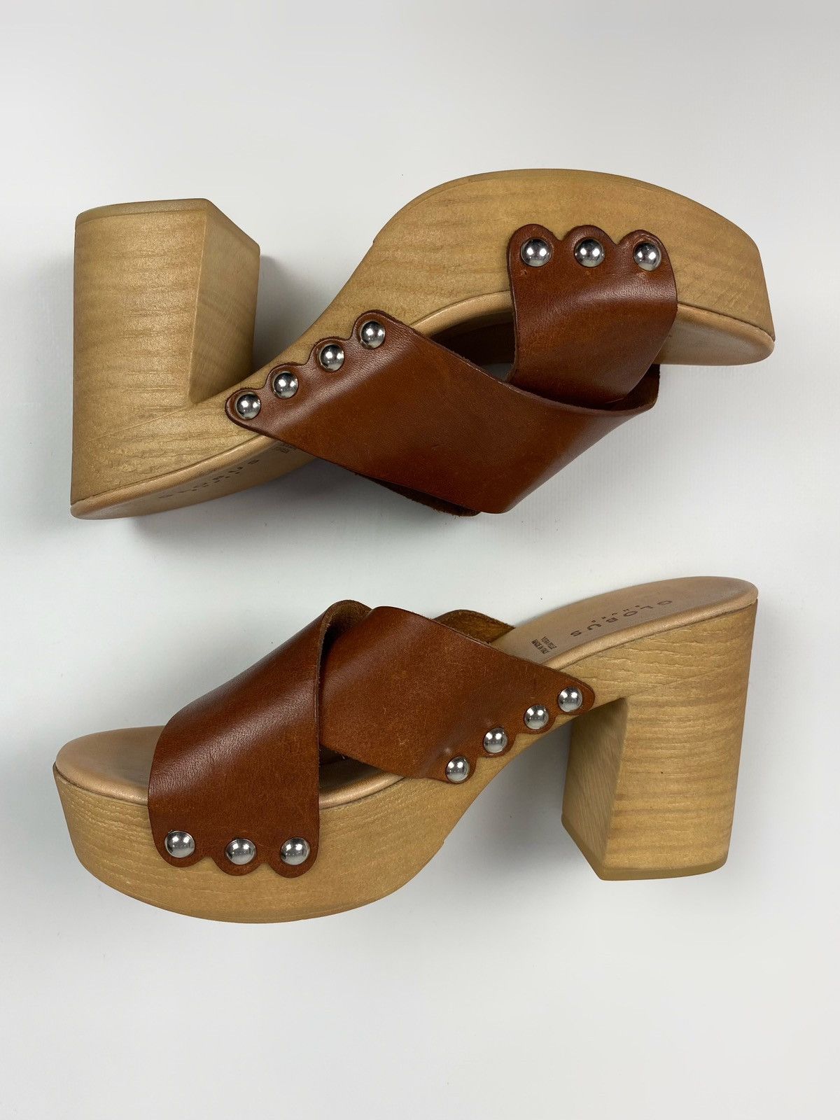 Vintage Y2K Vintage Globus Chunky Studded Wooden Platform Sandals Size US 10 / IT 40 - 6 Thumbnail