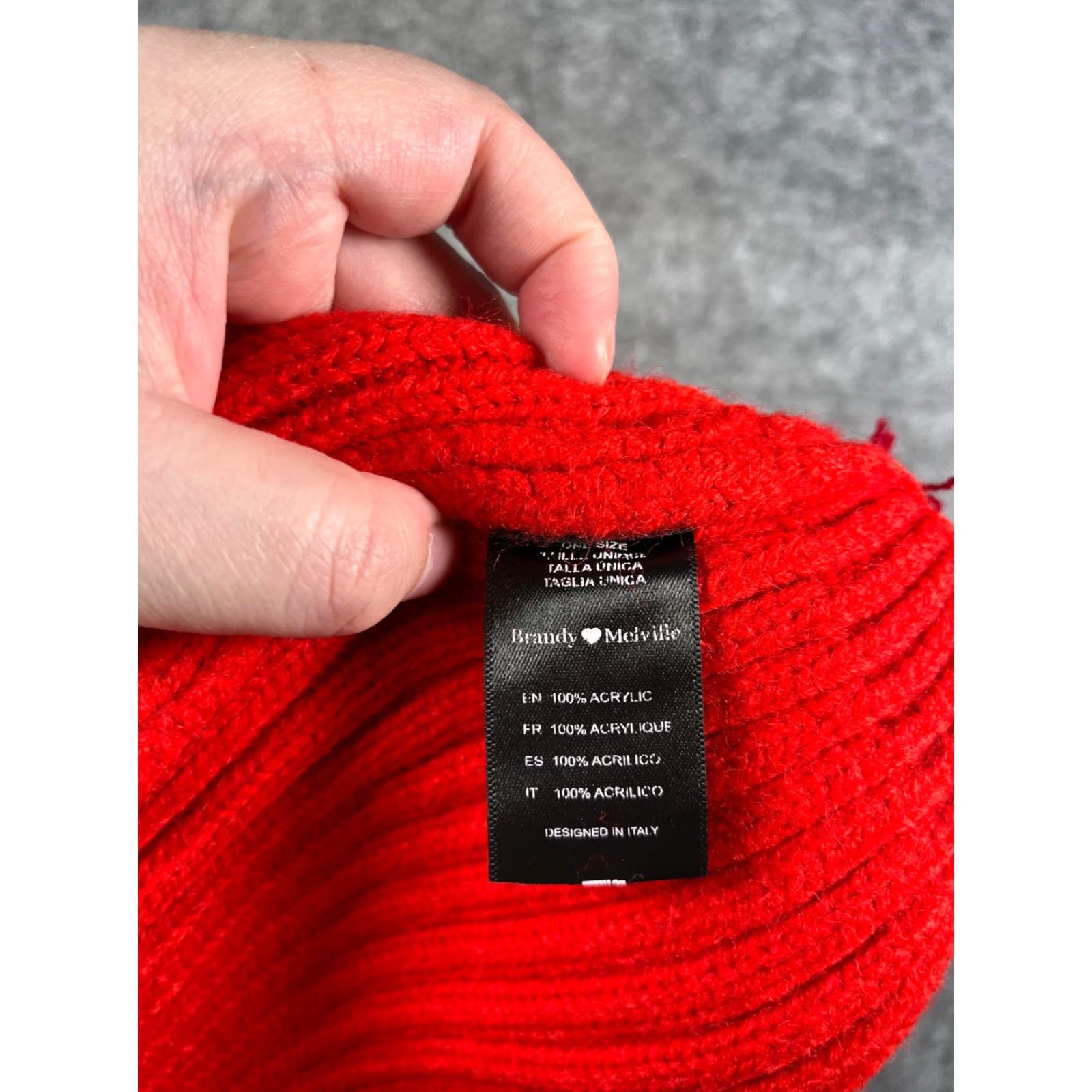 Brandy Melville Brandy Melville Beanie Toque Women One Size Red Ribbed Knit 100% Acrylic Ski Hat/Cap Warm Winter Casual Travel Womens Size ONE SIZE - 6 Thumbnail