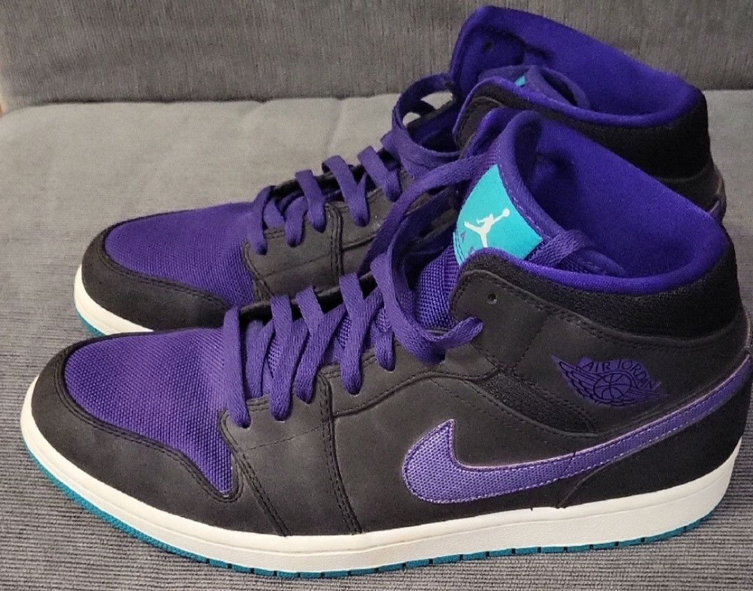 Nike Nike 2012 Air Jordan 1 Mid Grape Retro Size US 11 / EU 44 - 9 Thumbnail