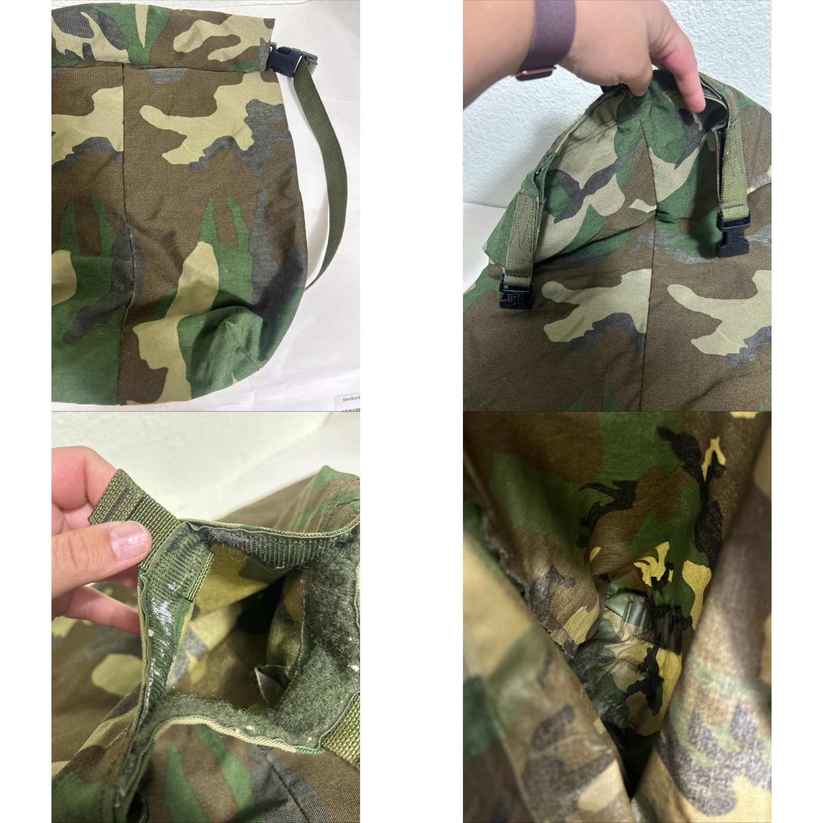 Vintage Unbranded Camo Rucksack Fold over Hook Loop 25x8x6 Size ONE SIZE - 9 Thumbnail