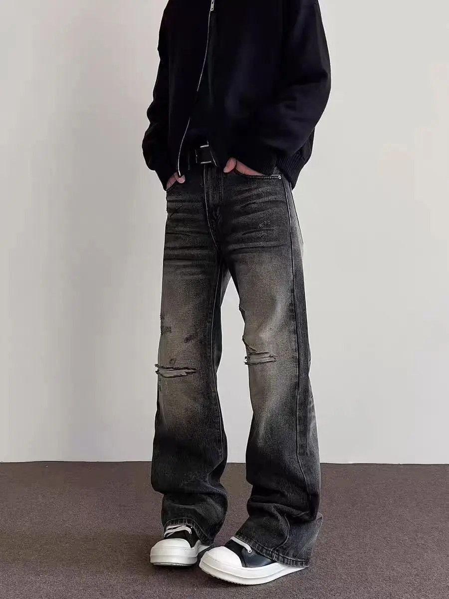 Japanese Brand High Street Vintage Ripped Black Jeans Size US 32 / EU 48 - 4 Thumbnail