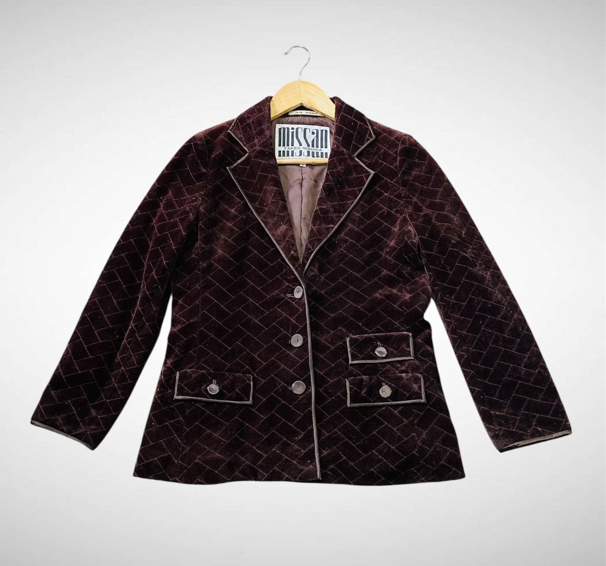 Japanese Brand Takeo Nishida Velvet Blazer Size S / US 4 / IT 40 - 1 Thumbnail