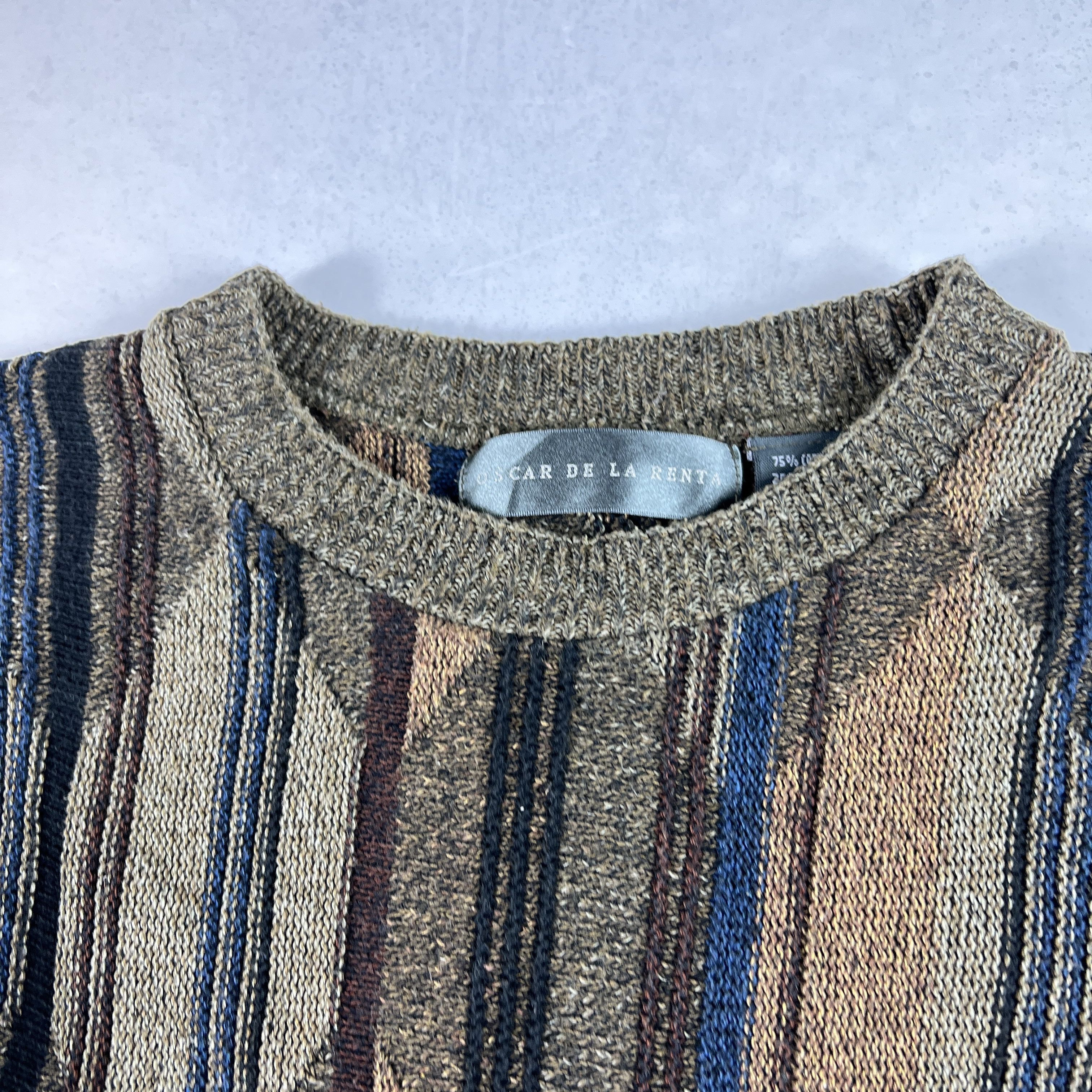 Oscar De La Renta VTG Oscar De La Renta Knit Sweater Brown Grandpa Crewneck Size US L / EU 52-54 / 3 - 4 Thumbnail